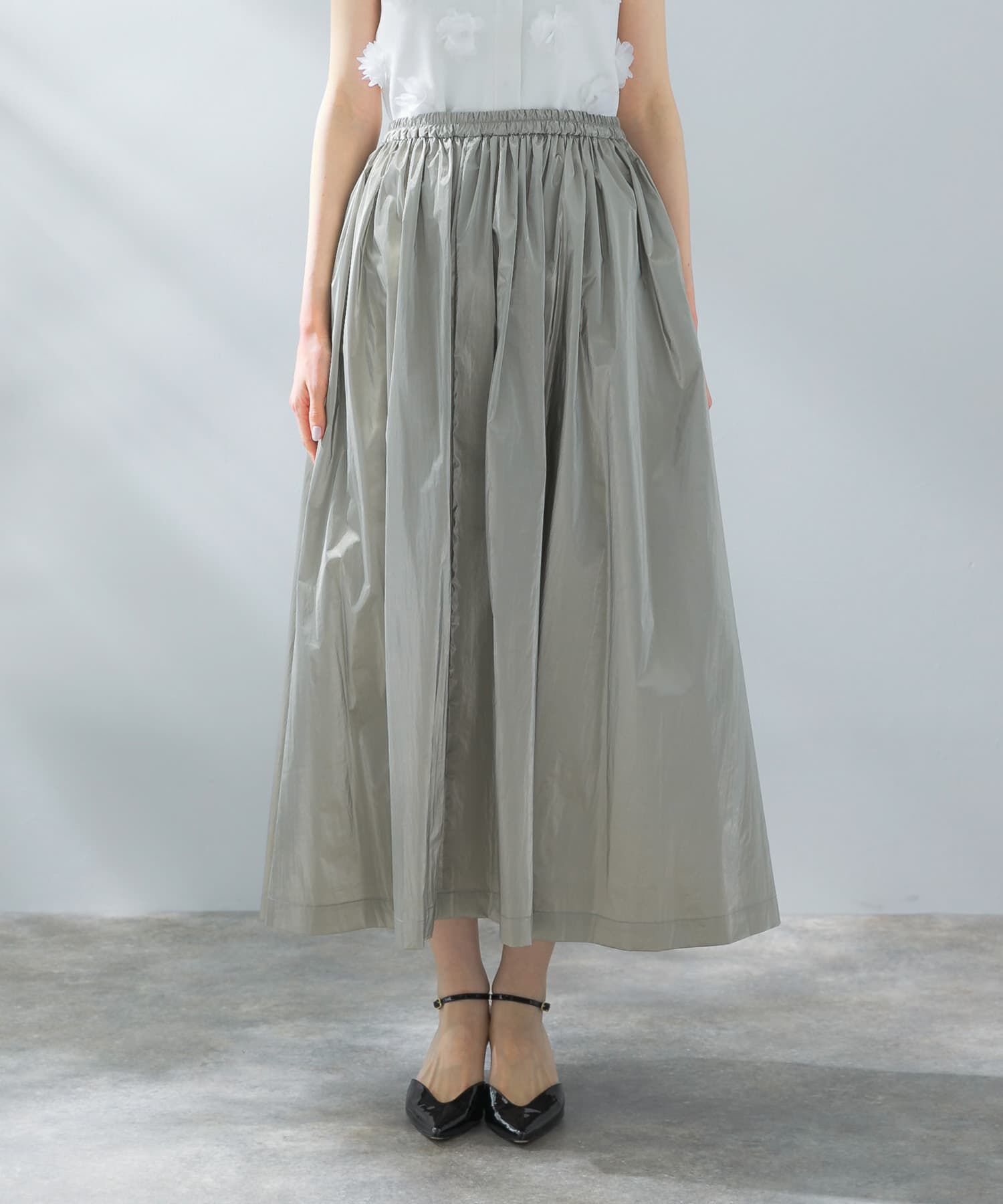 URBAN RESEARCH ROSSO「グロッシーギャザースカート」|スカート|