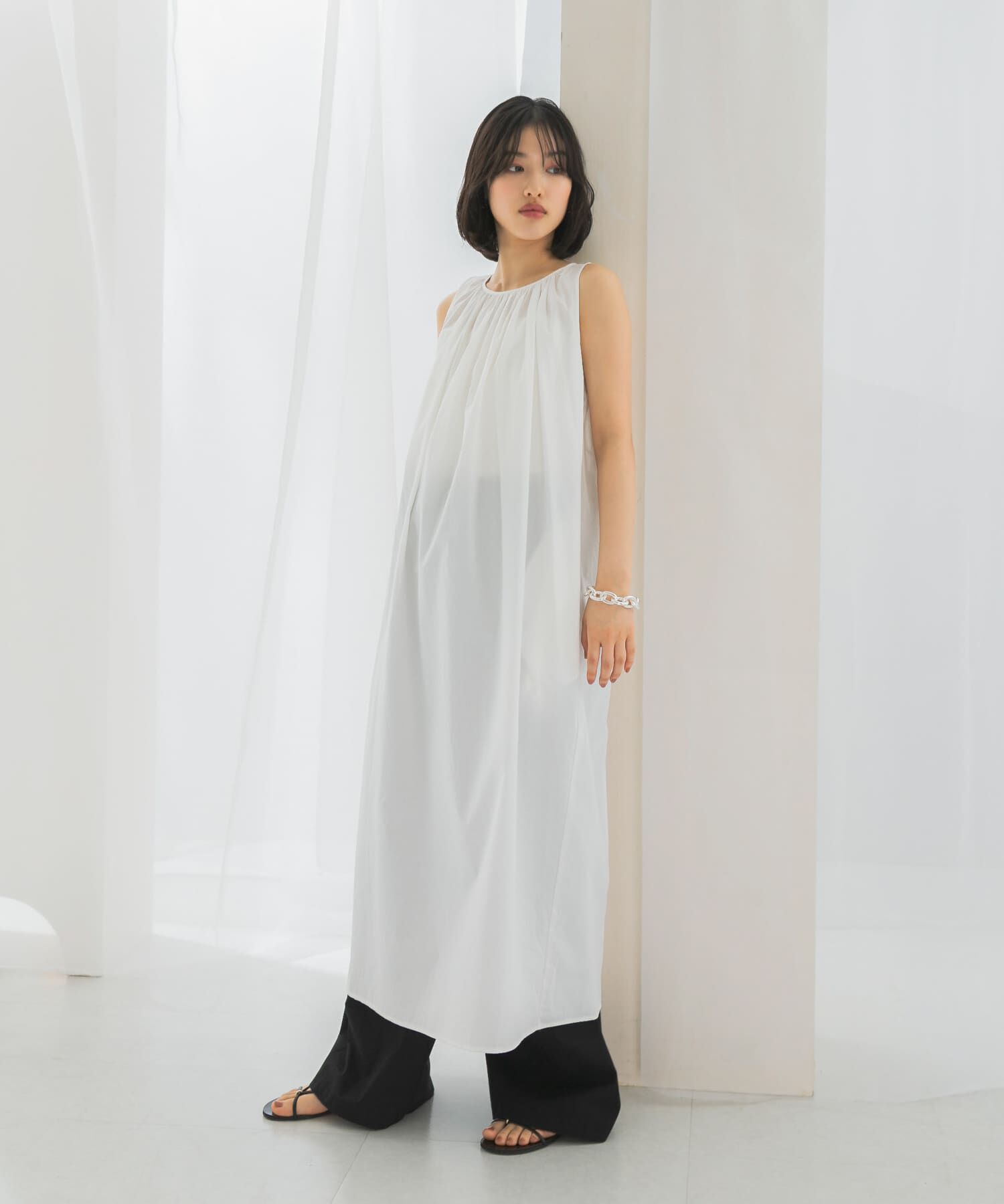 URBAN RESEARCH ROSSO「le　RELAXED FIT SHIRRING DRESS」|ワンピース|