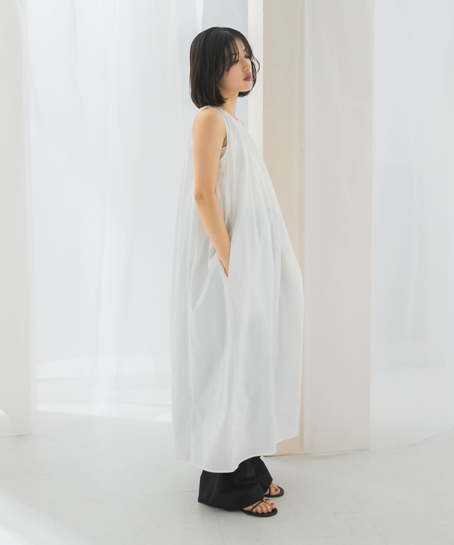 URBAN RESEARCH ROSSO「le　RELAXED FIT SHIRRING DRESS」|ワンピース|