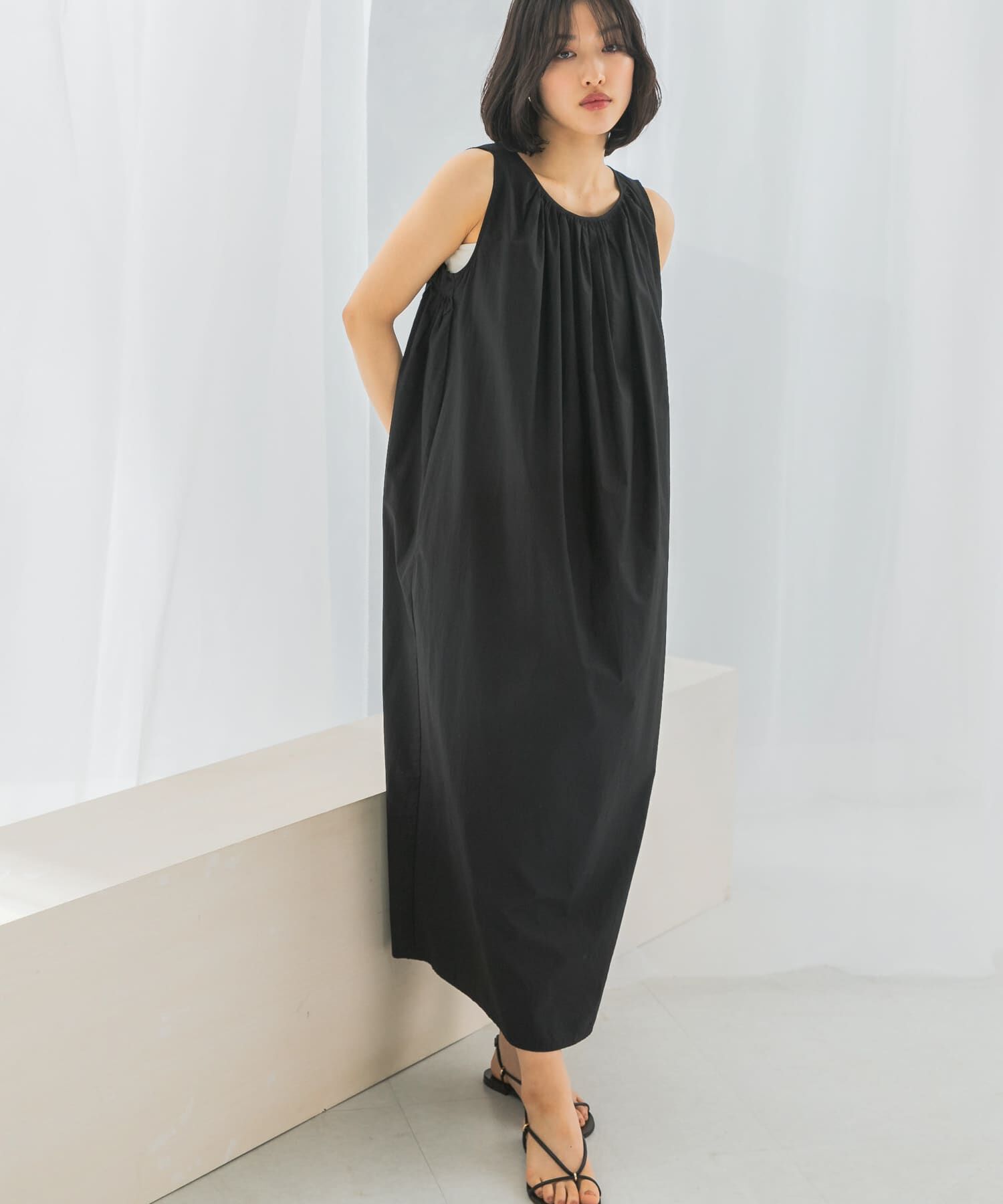 URBAN RESEARCH ROSSO「le　RELAXED FIT SHIRRING DRESS」|ワンピース|