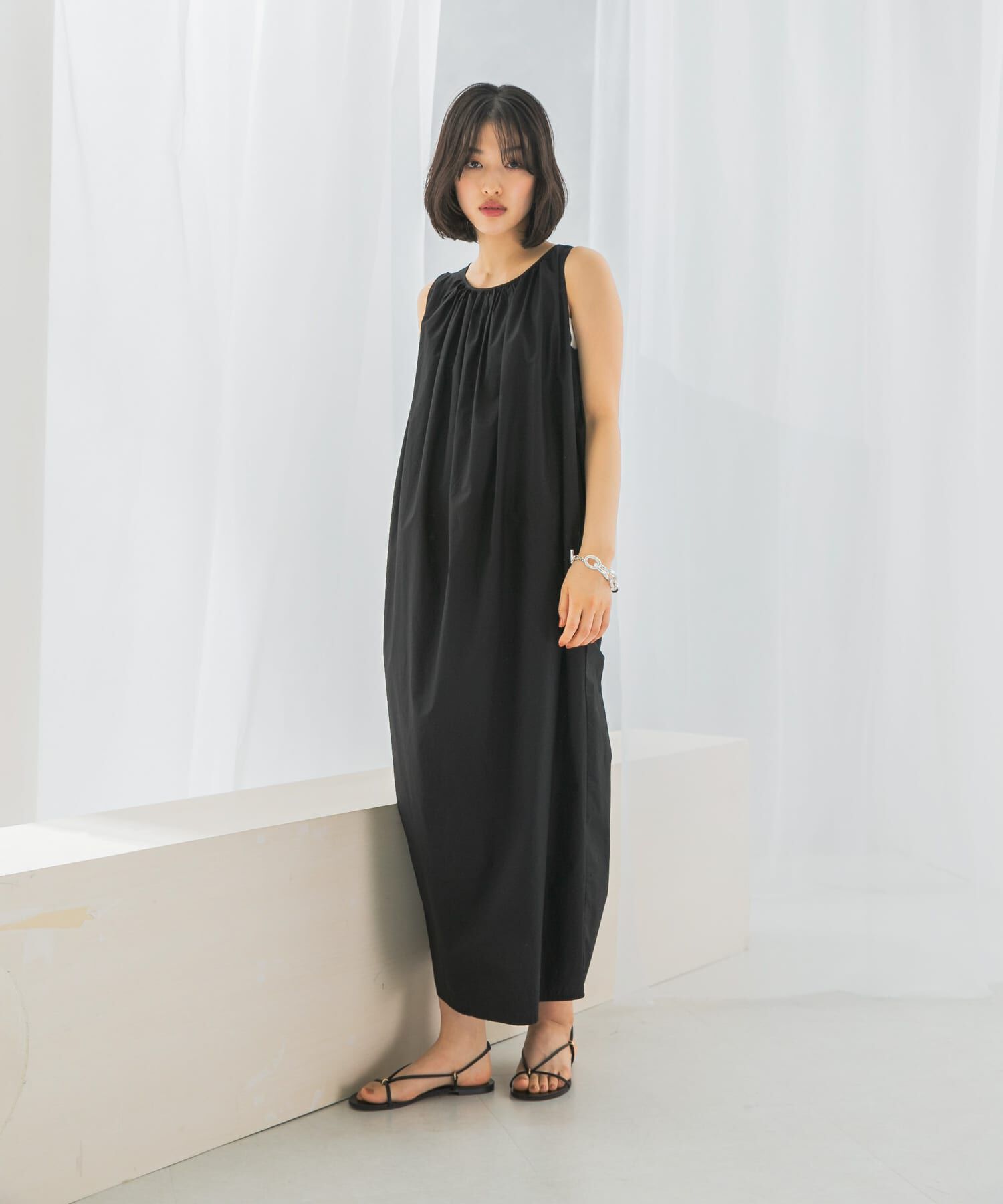 URBAN RESEARCH ROSSO「le　RELAXED FIT SHIRRING DRESS」|ワンピース|