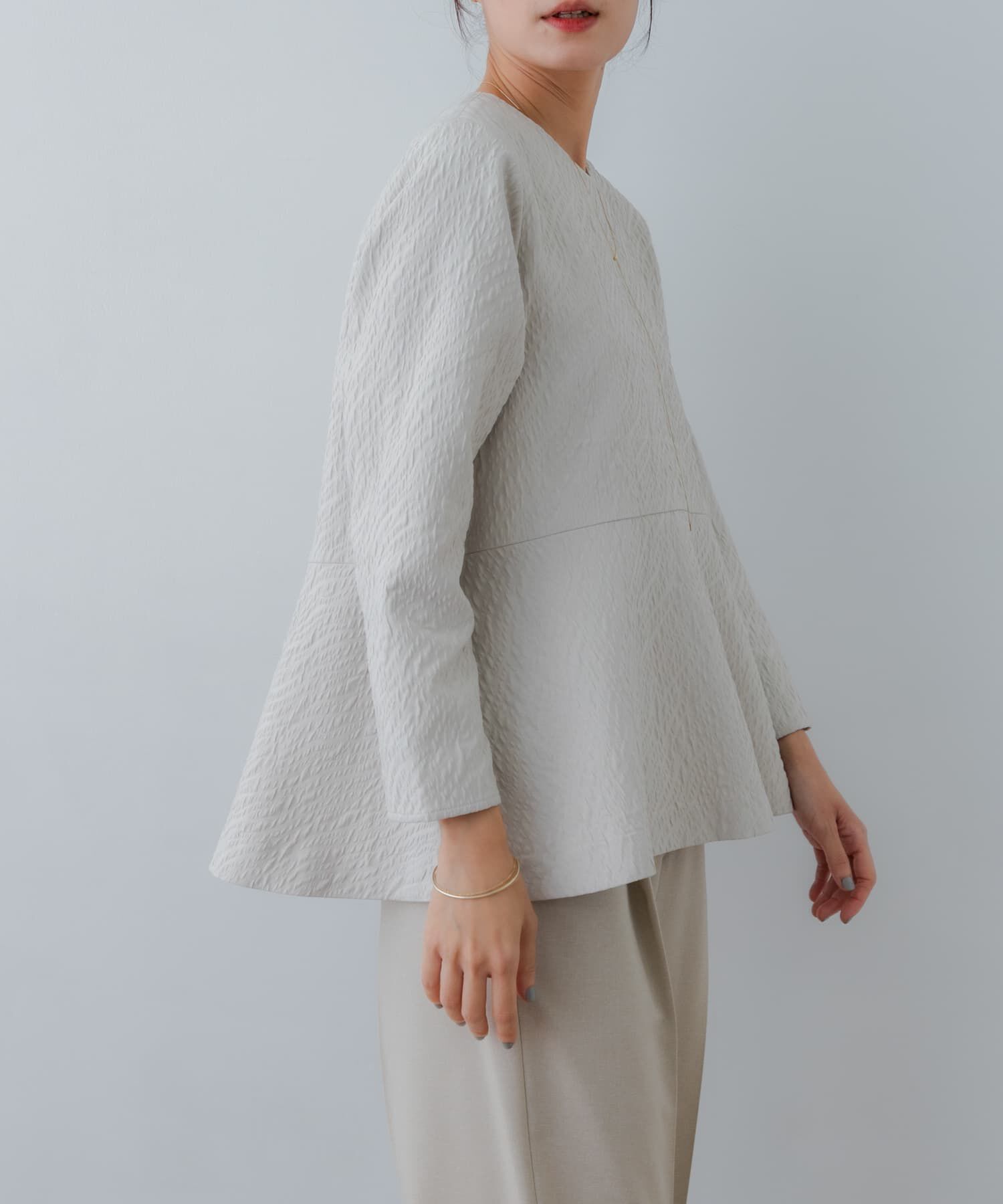 URBAN RESEARCH「ジャガードペプラムブラウス」|シャツ・ブラウス|