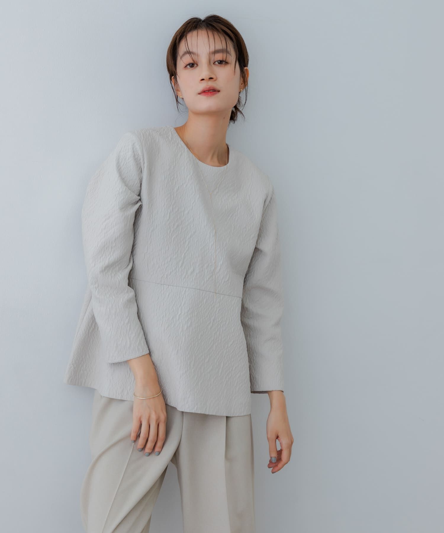 URBAN RESEARCH「ジャガードペプラムブラウス」|シャツ・ブラウス|