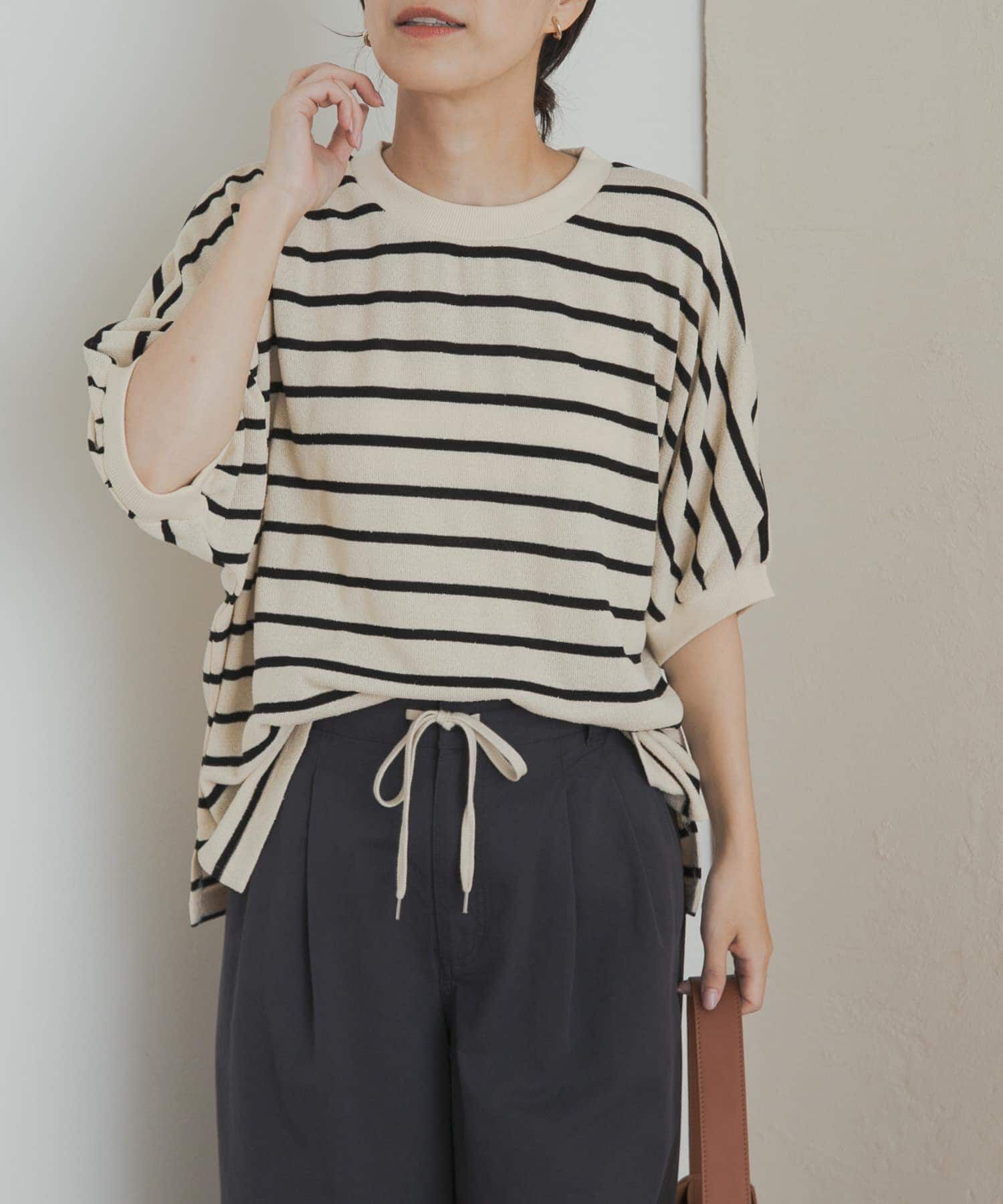 URBAN RESEARCH DOORS「ブークレボーダータックスリーブプルオーバー」|Tシャツ・カットソー|ホワイト系その他