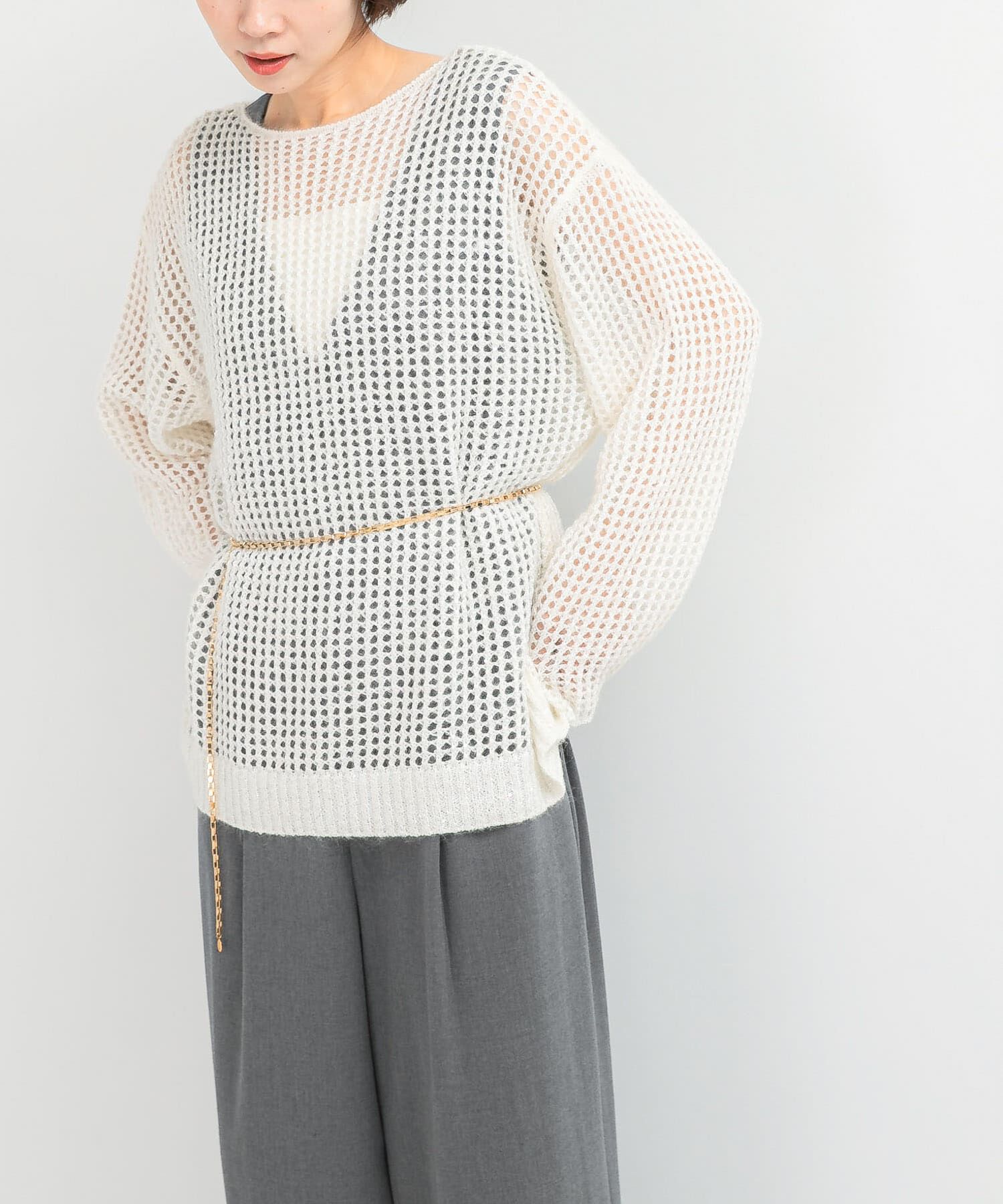 URBAN RESEARCH ROSSO「スパンコールシアーニット」|ニット・セーター|