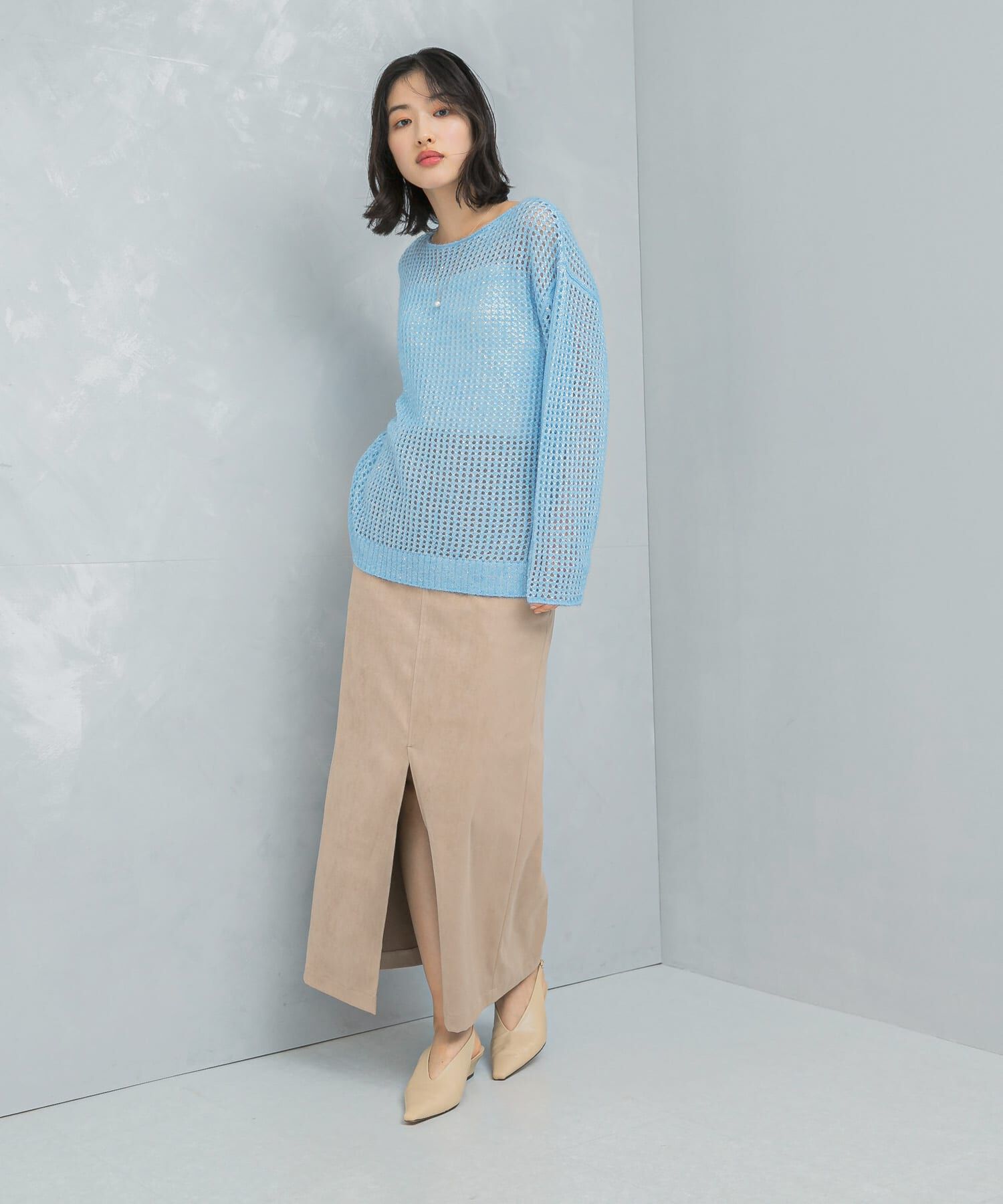 URBAN RESEARCH ROSSO「スパンコールシアーニット」|ニット・セーター|