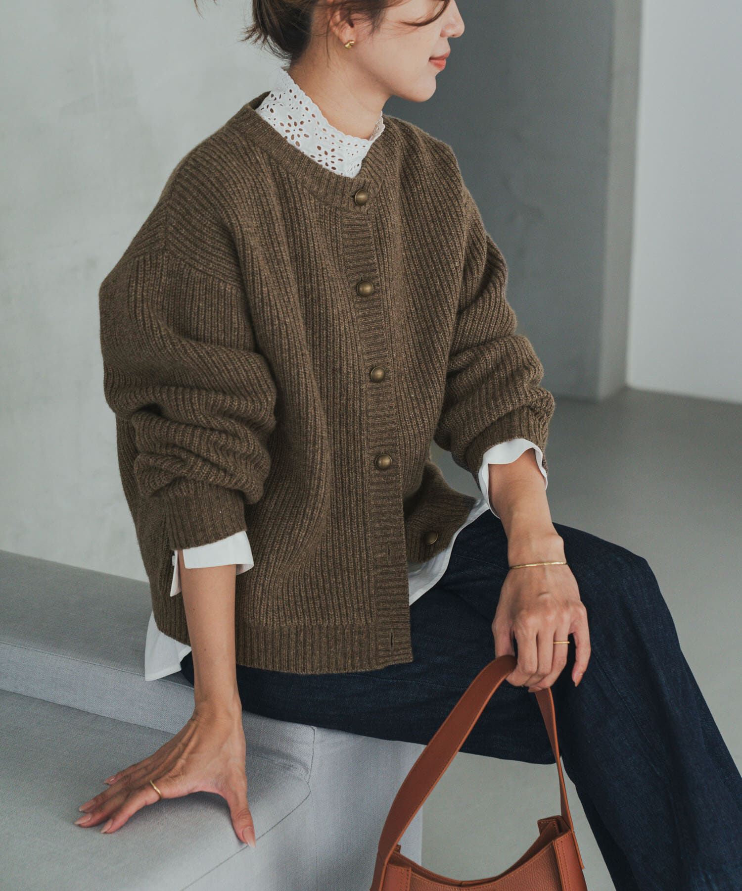 LEONARD✨トリム　ウールジャケット　毛　カーディガン　ベージュブラウン 楽天市場】【送料無料】ニットパーカー レディース フード付き ニット