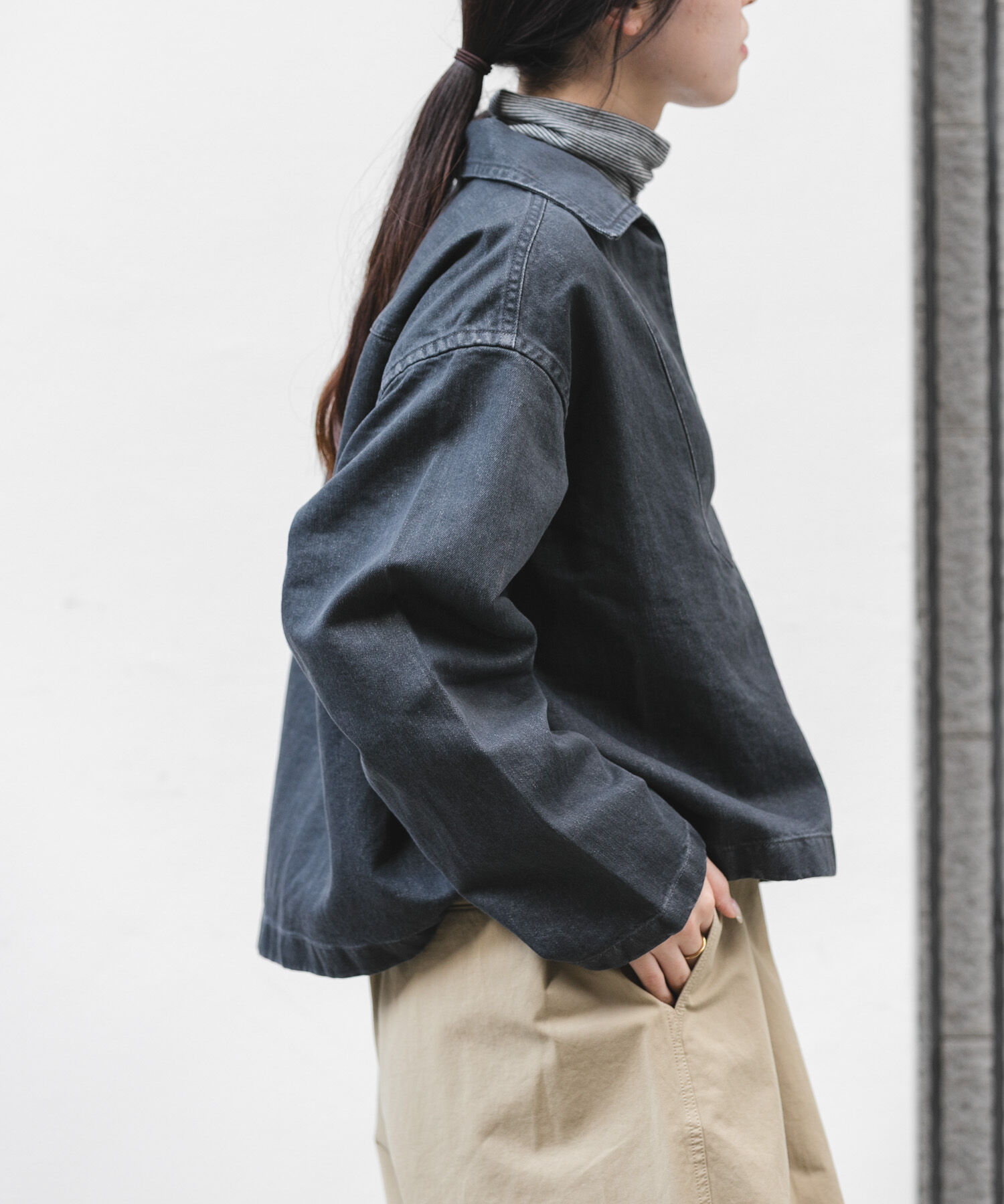 URBAN RESEARCH DOORS「FORK&SPOON　ペーパーデニムスキッパーシャツ」|Tシャツ・カットソー|