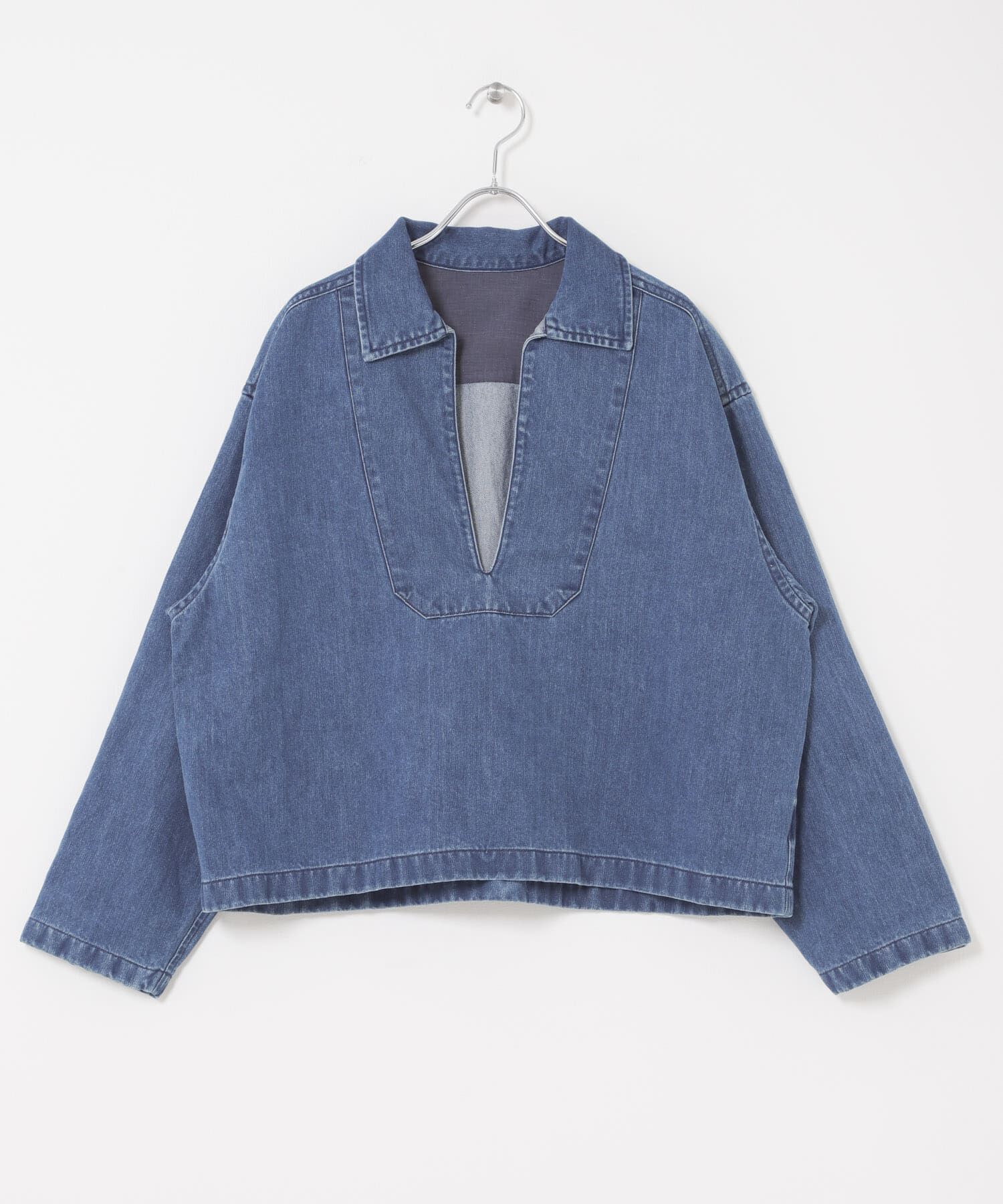 URBAN RESEARCH DOORS「FORK&SPOON　ペーパーデニムスキッパーシャツ」|Tシャツ・カットソー|