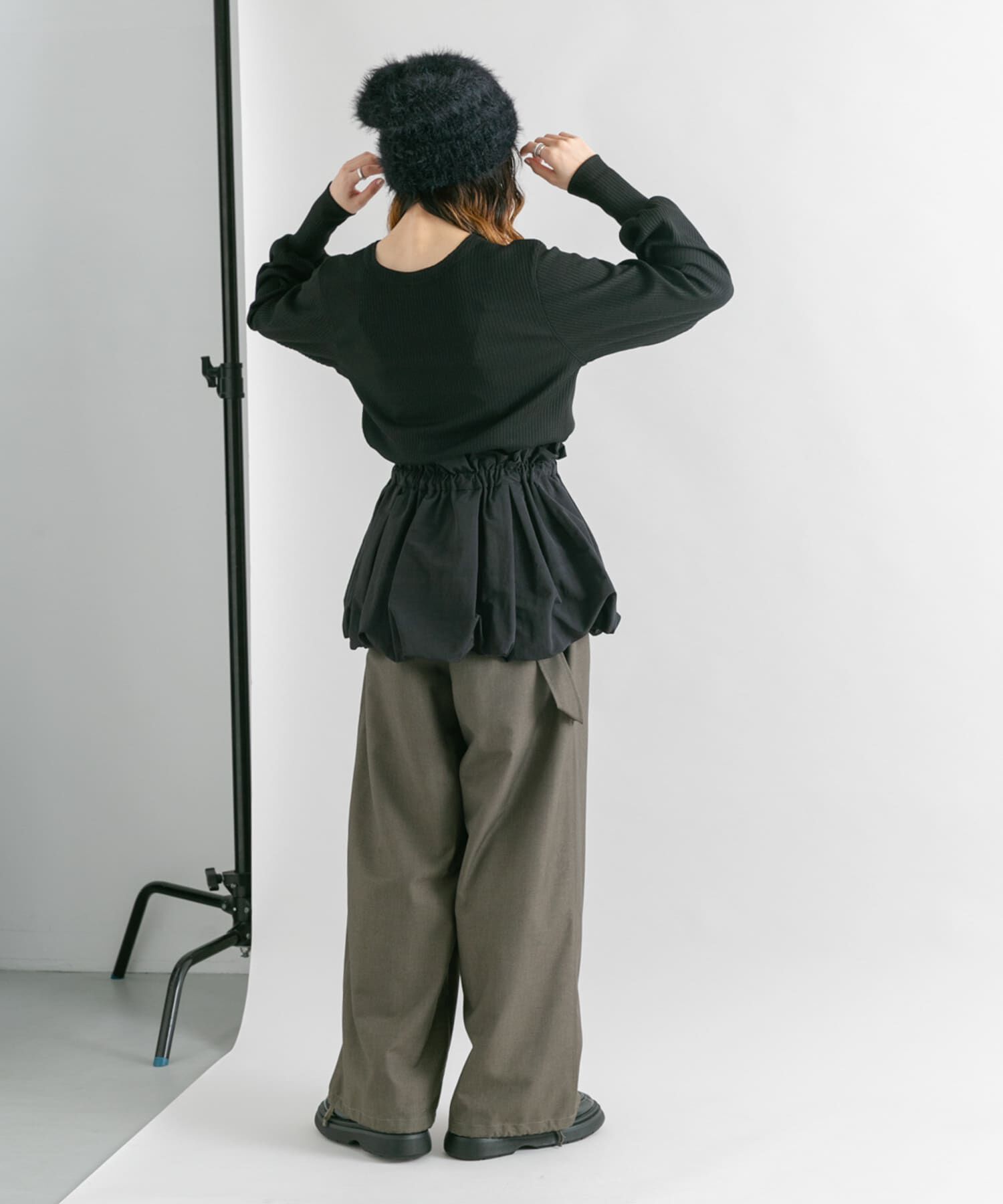  「バルーンパーツSETリブトップス」|カーディガン|