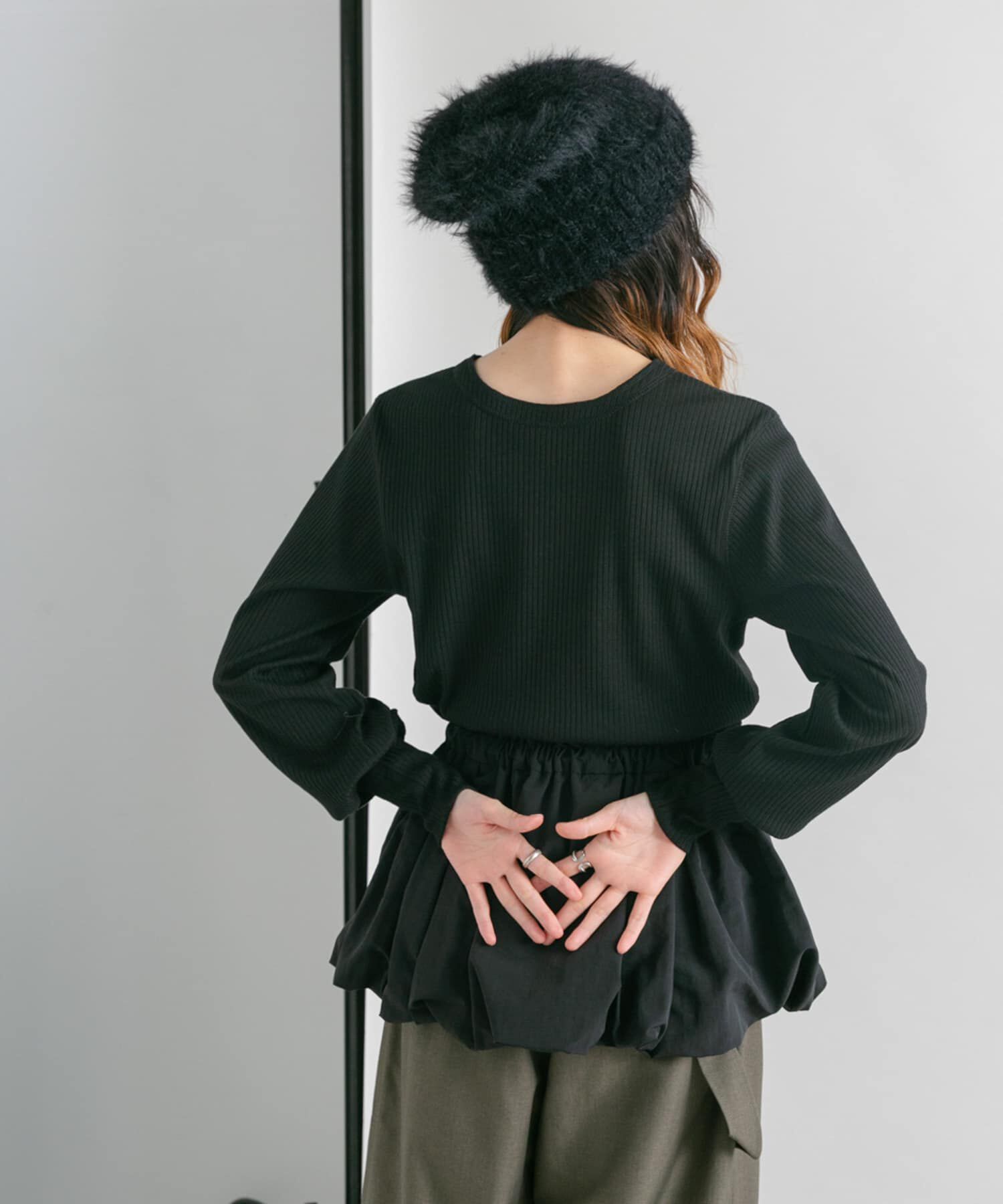  「バルーンパーツSETリブトップス」|カーディガン|