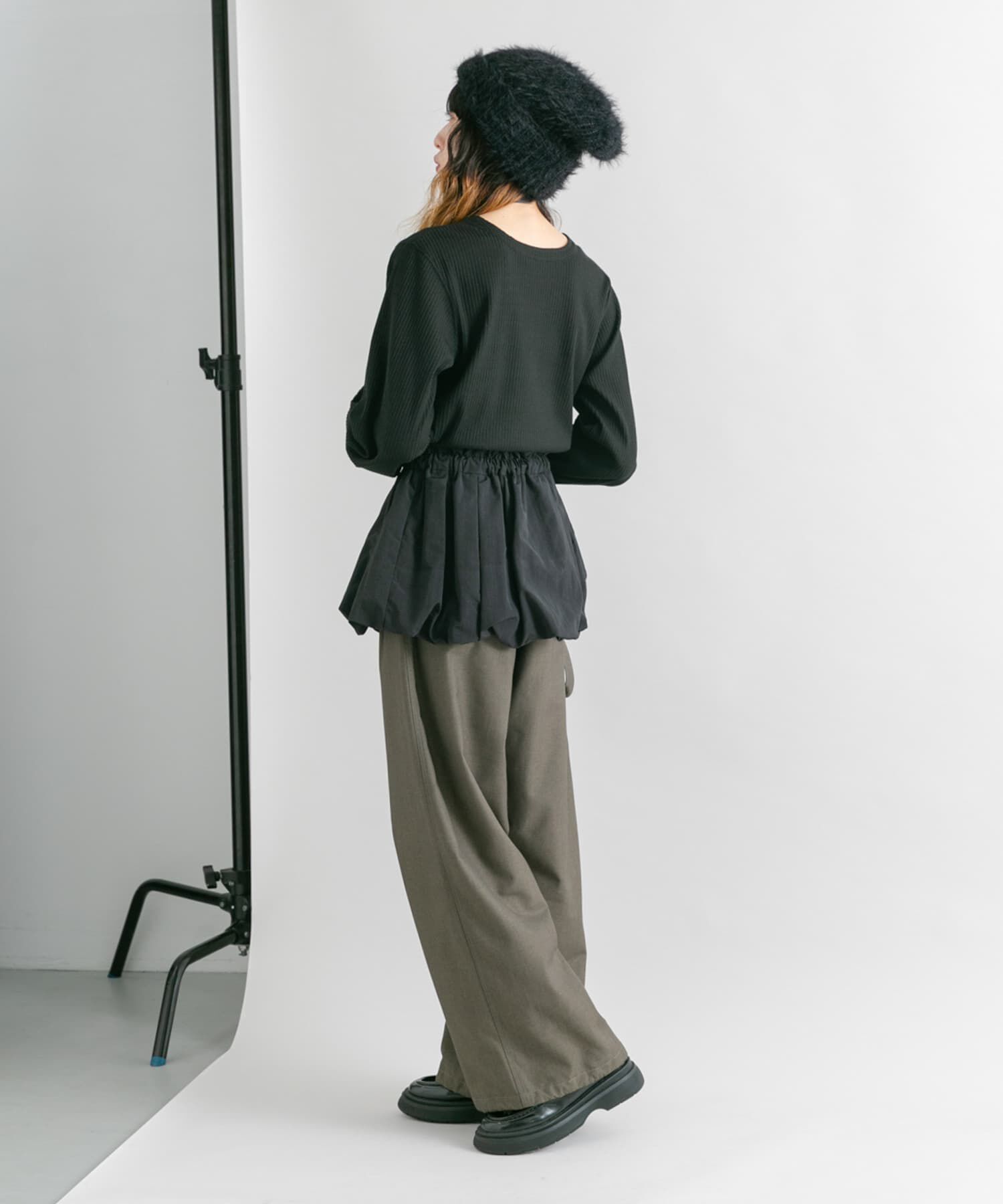  「バルーンパーツSETリブトップス」|カーディガン|