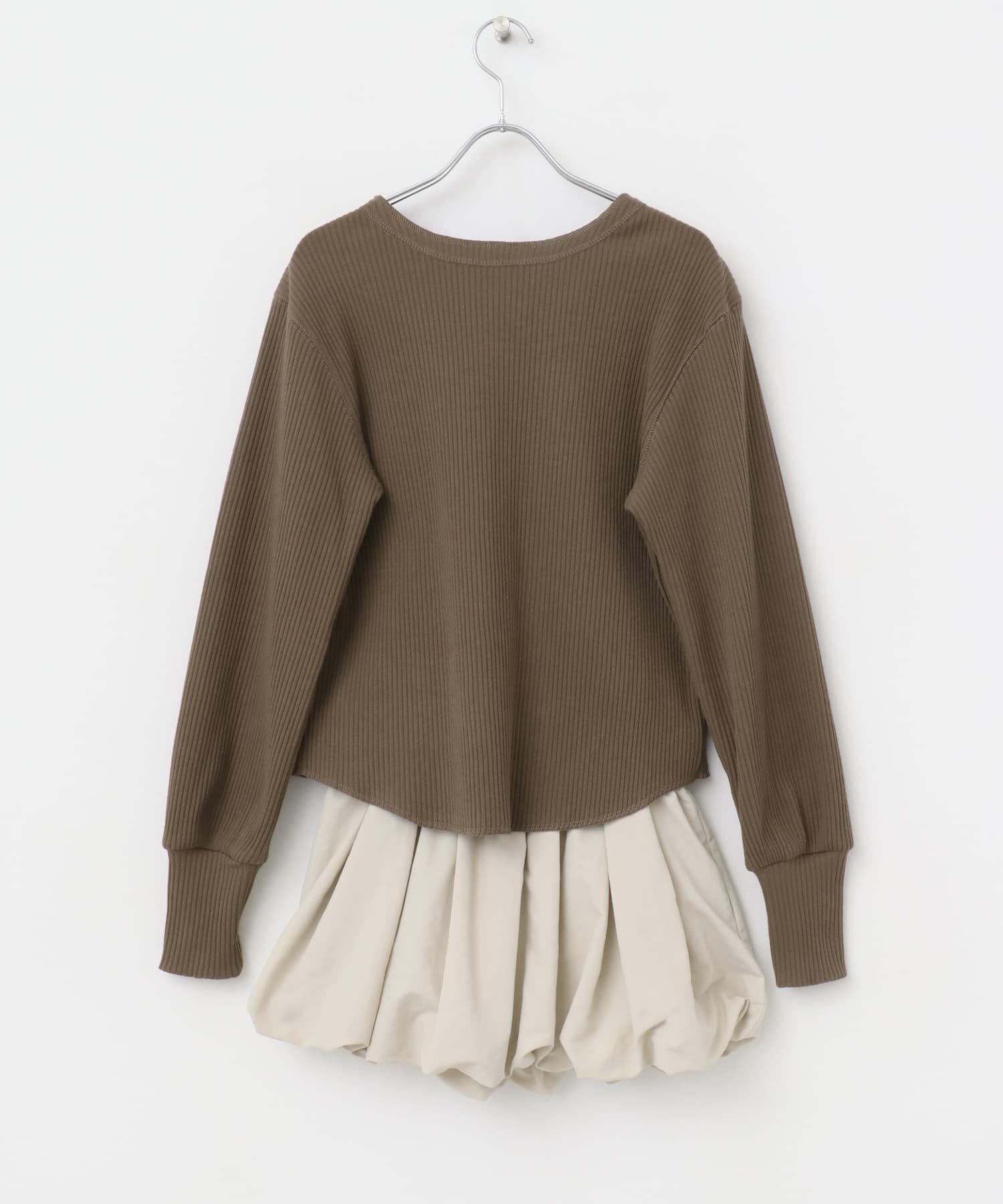  「バルーンパーツSETリブトップス」|カーディガン|