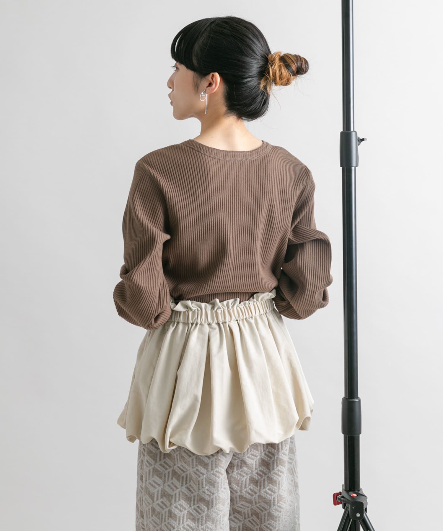  「バルーンパーツSETリブトップス」|カーディガン|