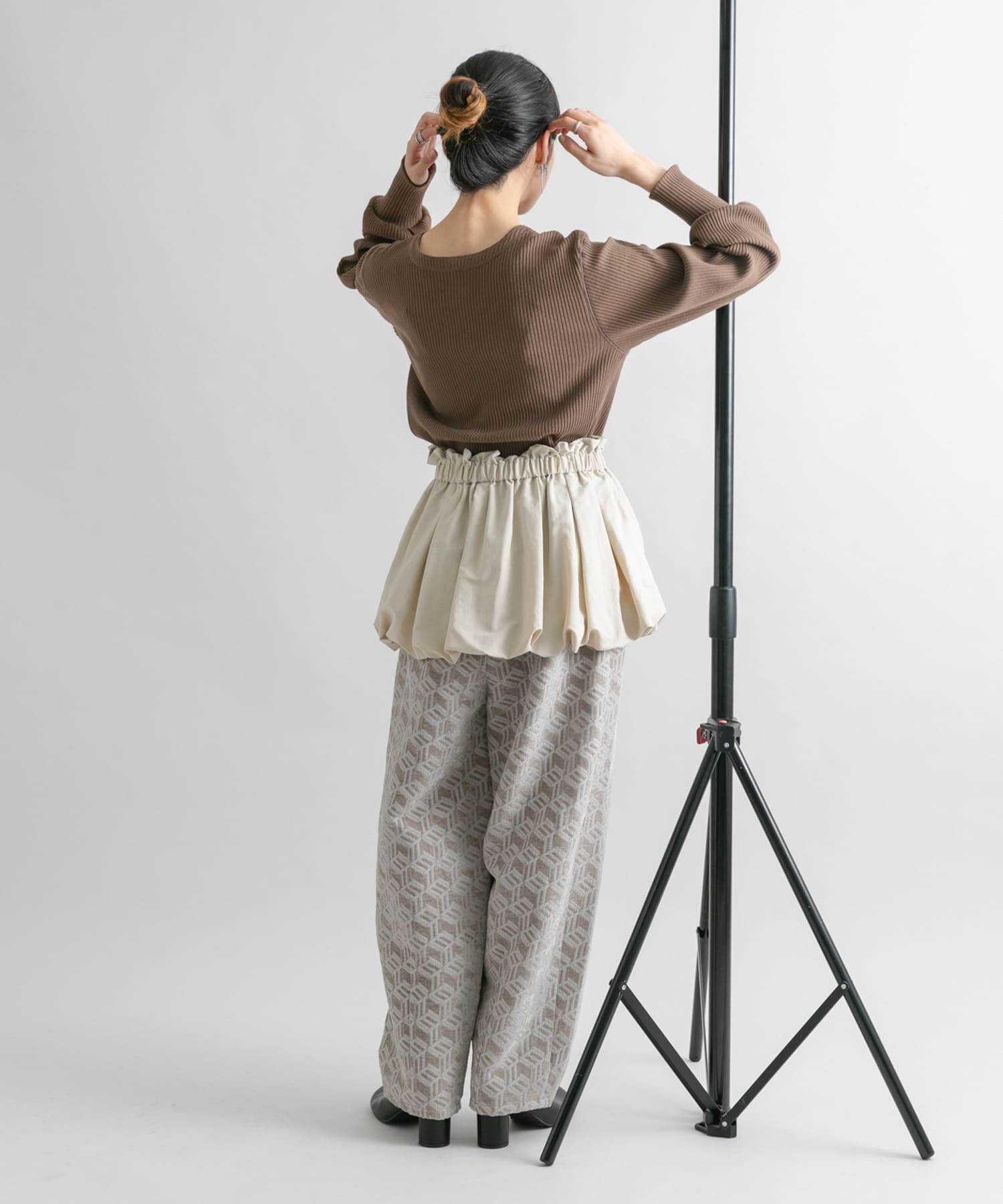  「バルーンパーツSETリブトップス」|カーディガン|