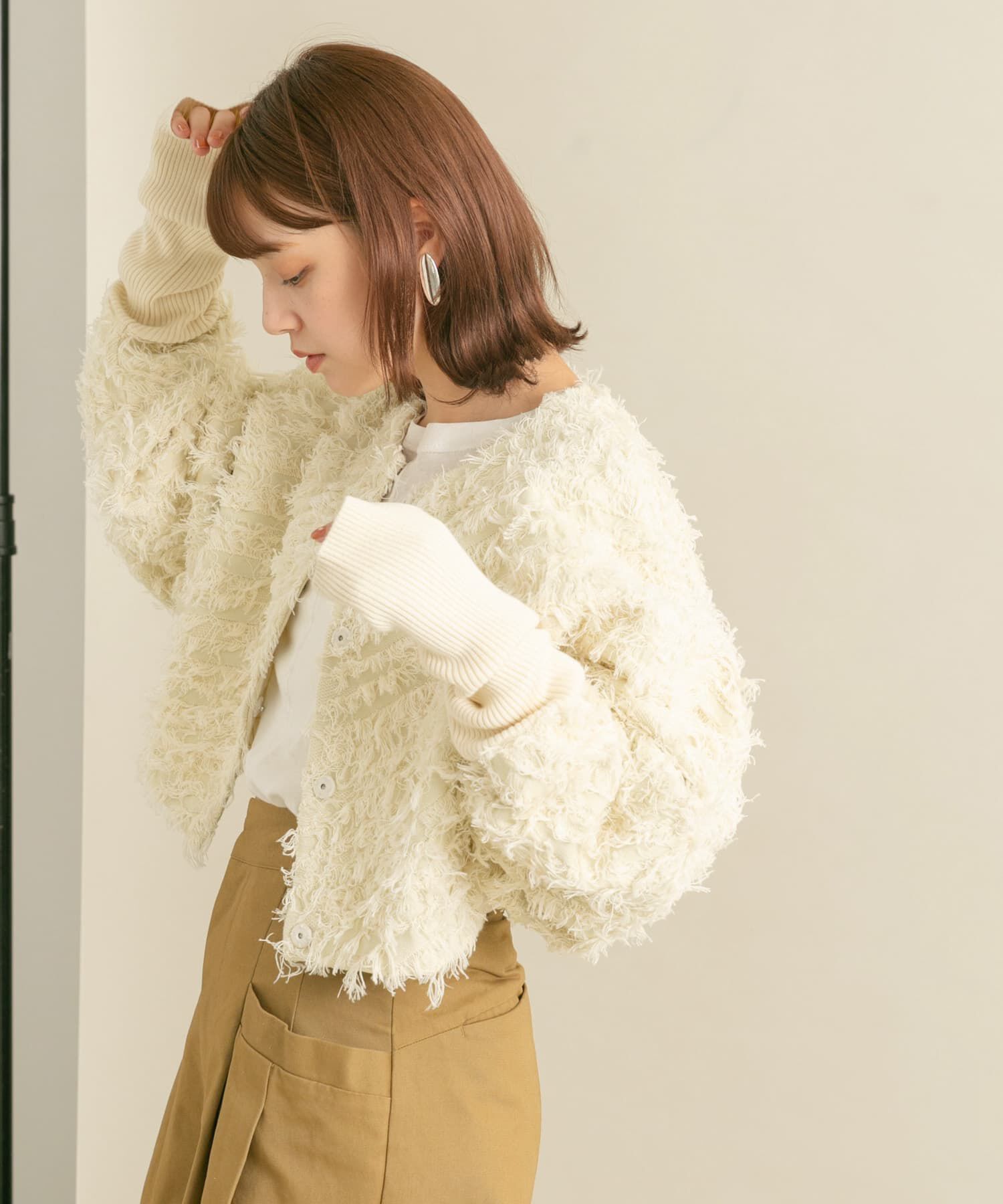  「2WAYフリンジカーディガン」|カーディガン|