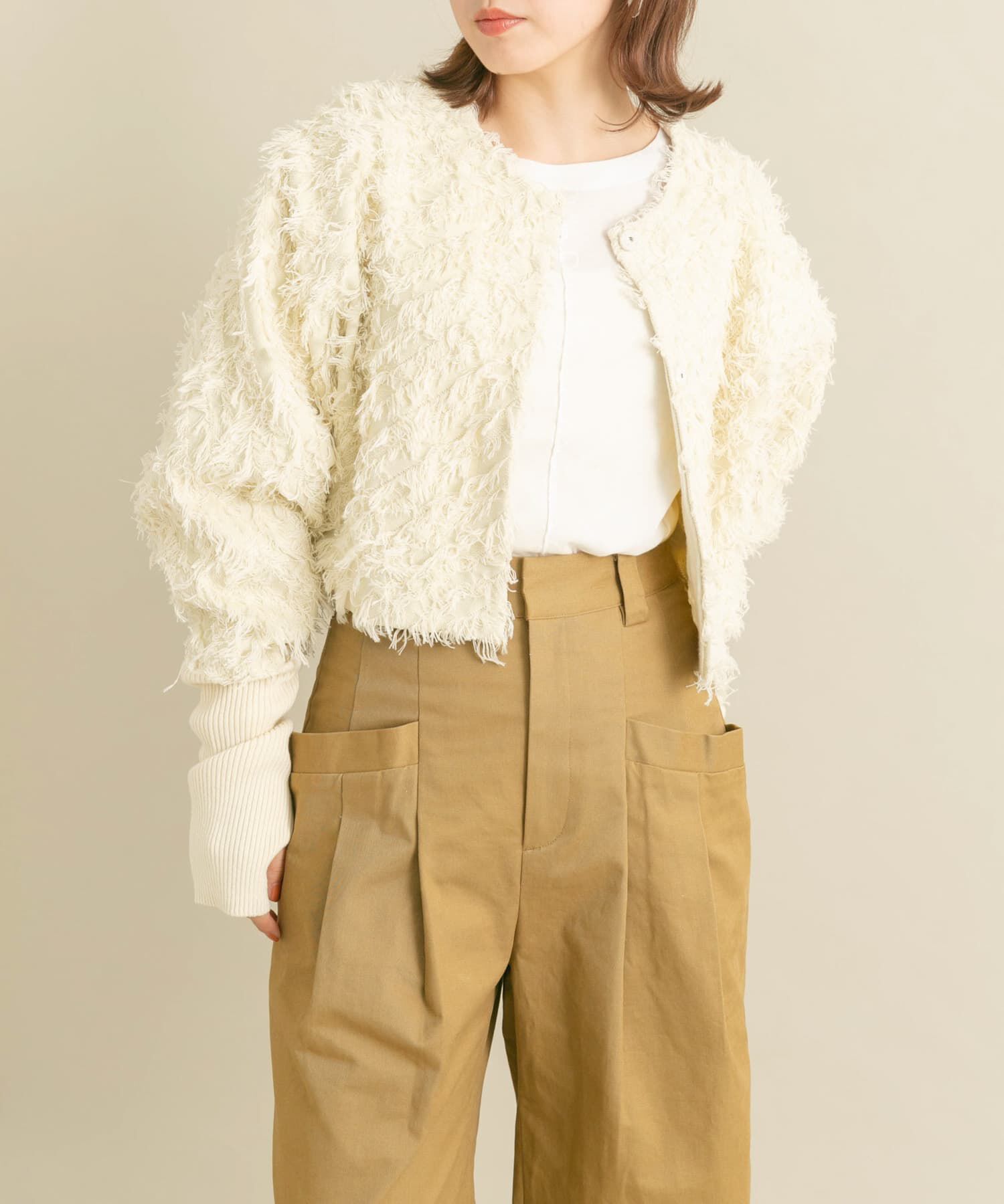  「2WAYフリンジカーディガン」|カーディガン|