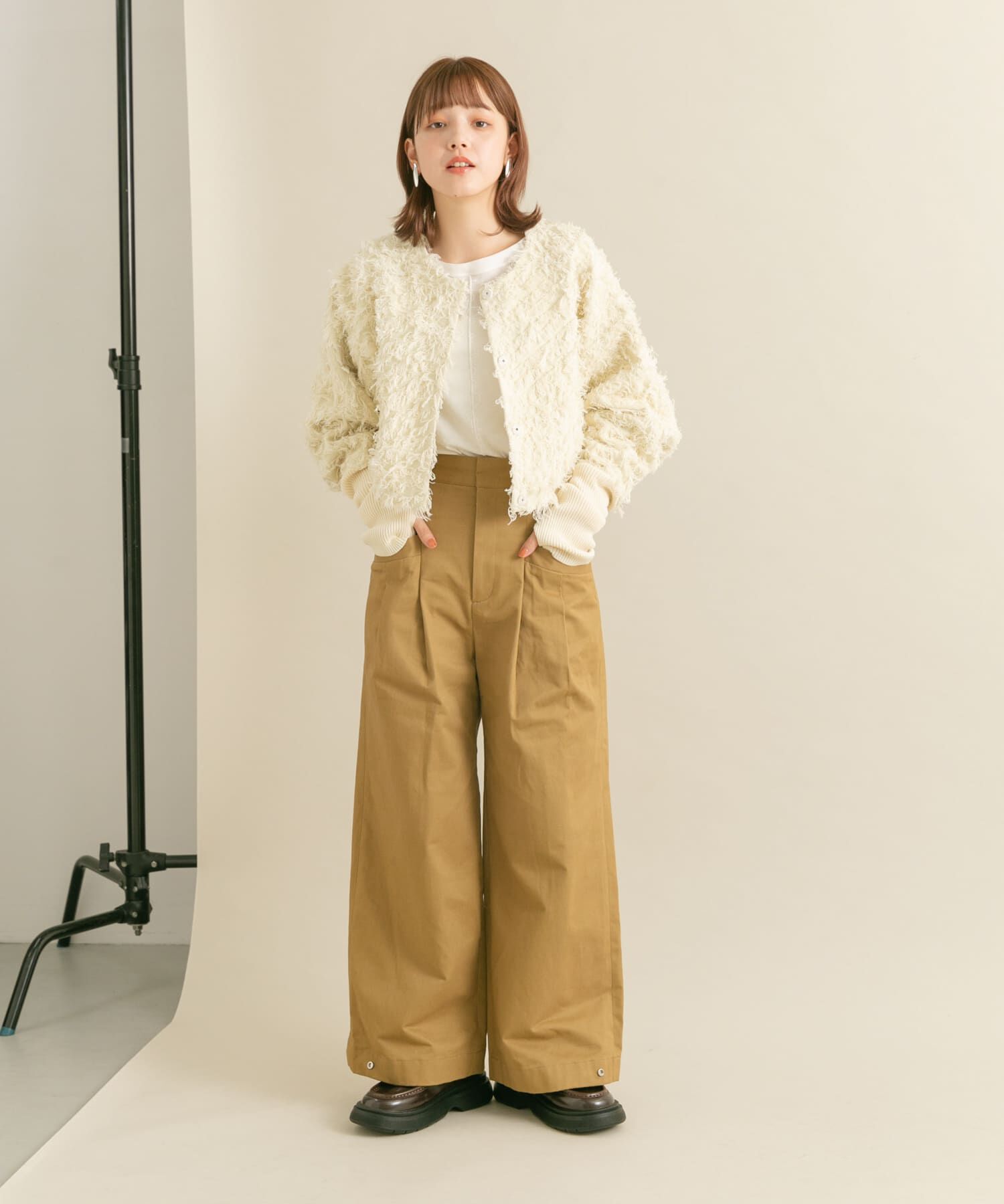  「2WAYフリンジカーディガン」|カーディガン|