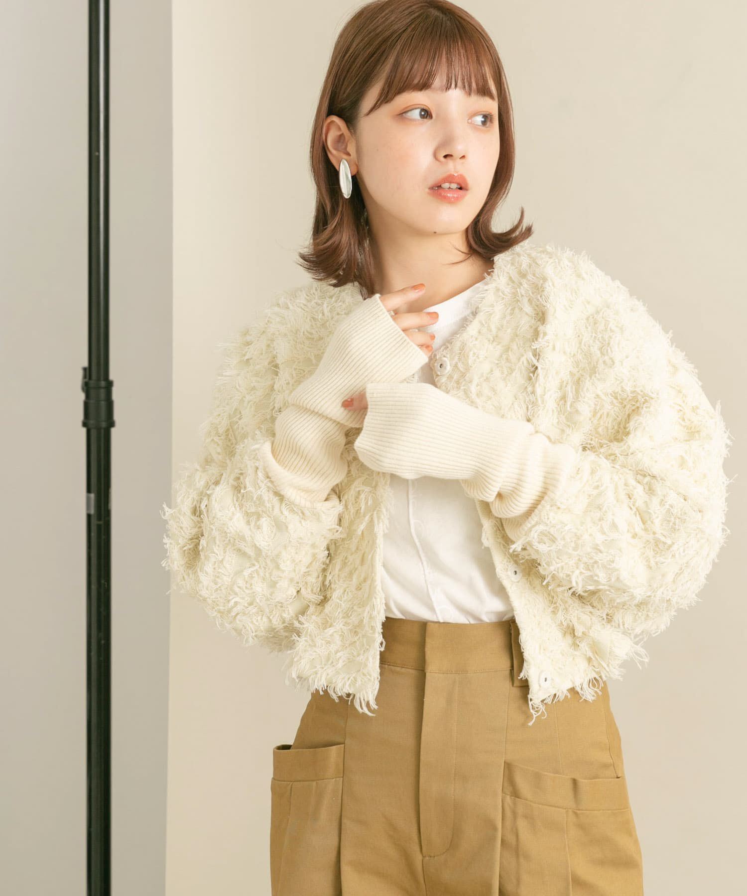  「2WAYフリンジカーディガン」|カーディガン|