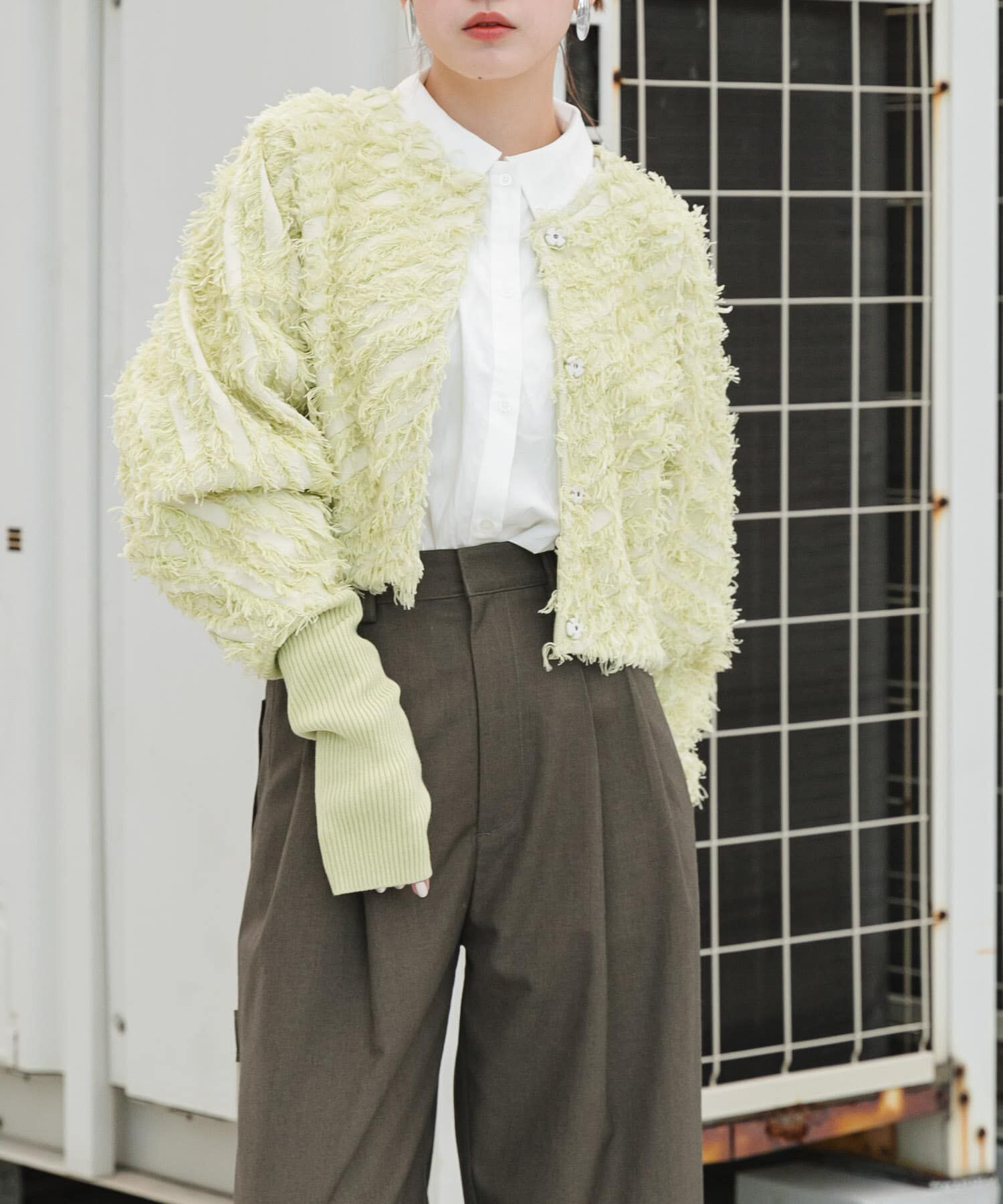  「2WAYフリンジカーディガン」|カーディガン|