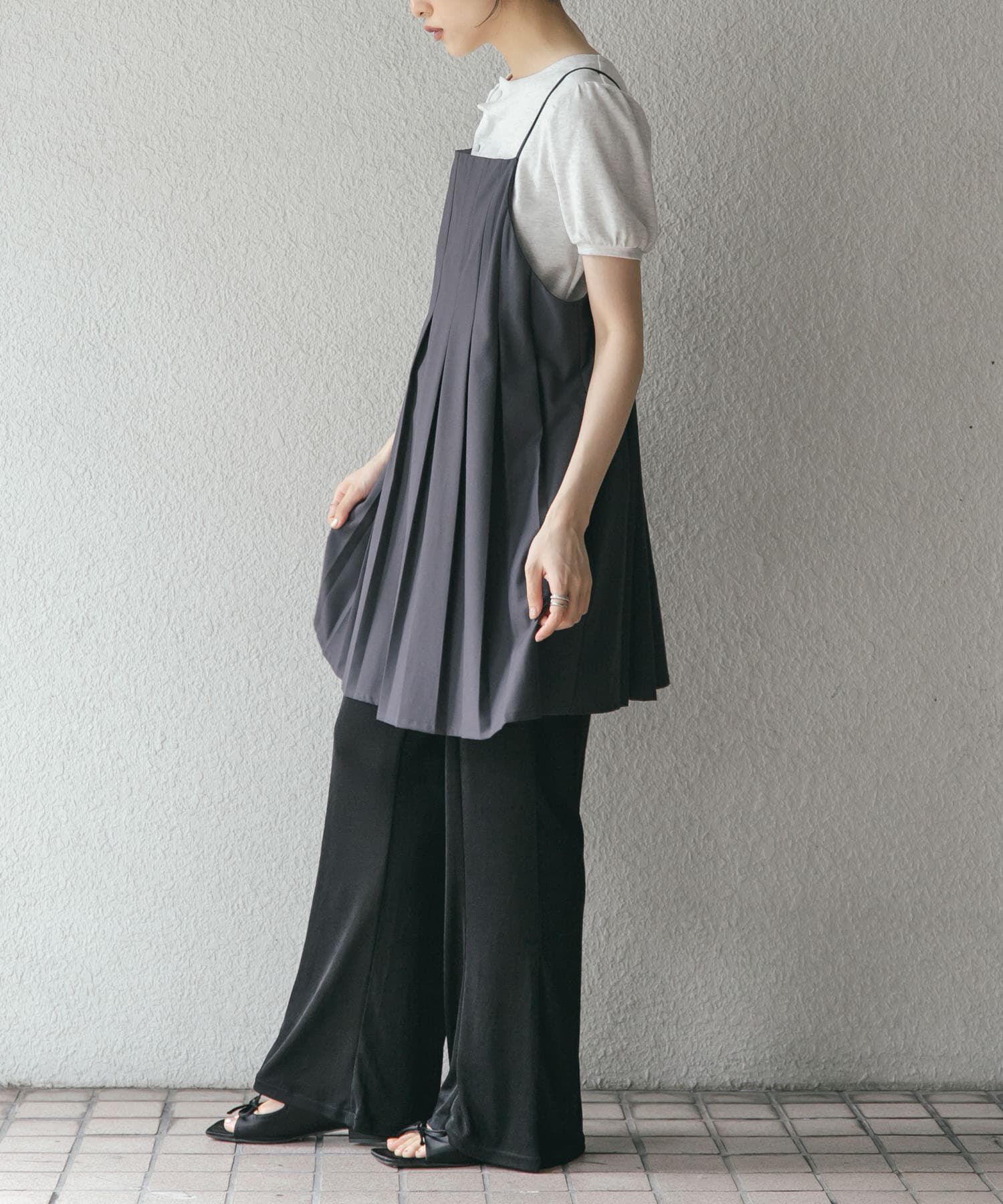  「タックプリーツミニワンピース」|ワンピース|