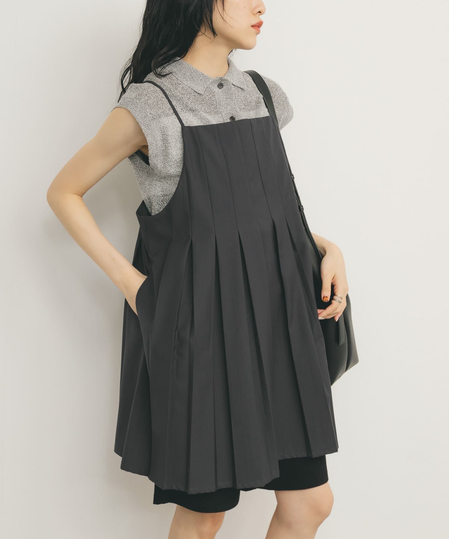  「タックプリーツミニワンピース」|ワンピース|