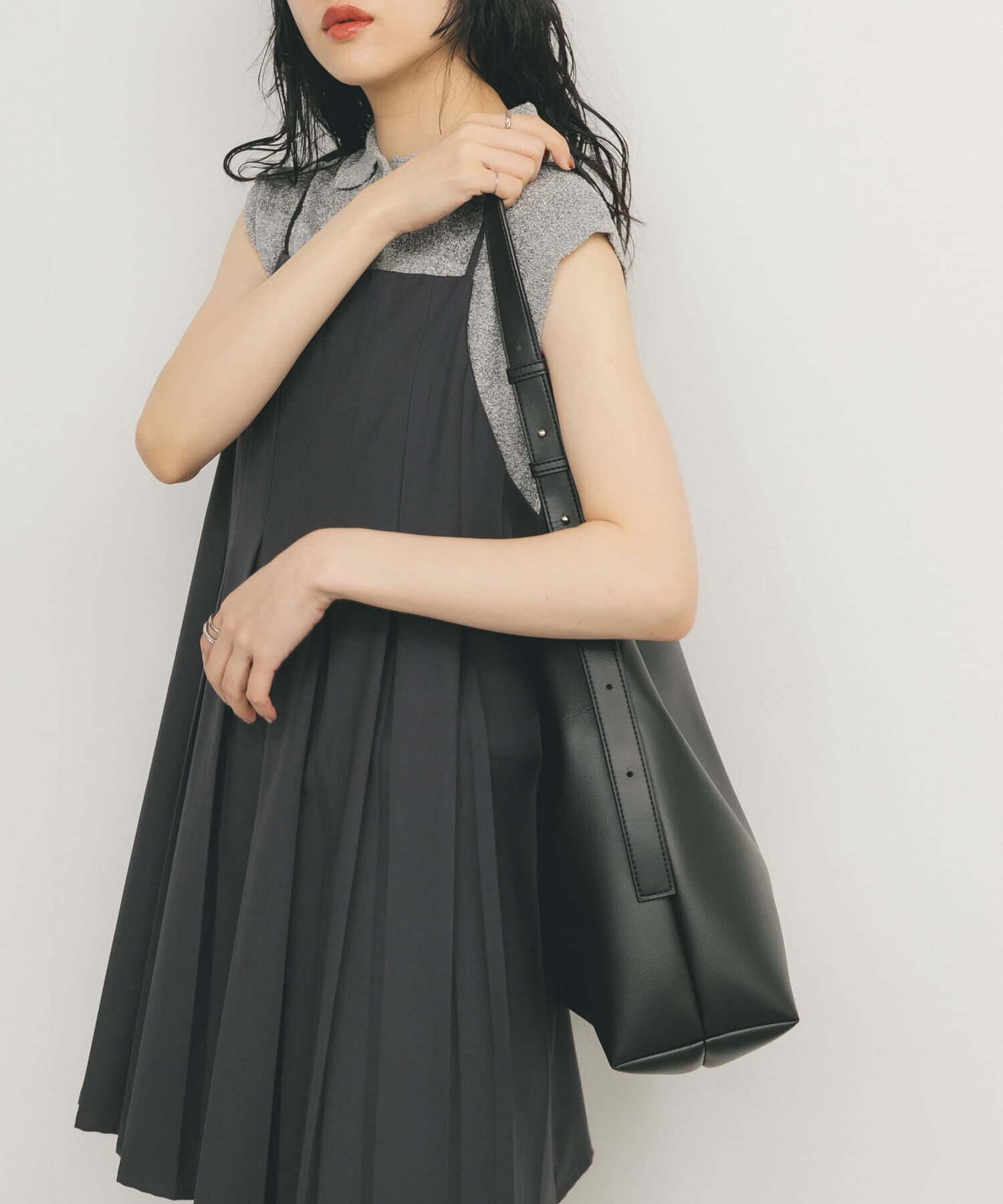  「タックプリーツミニワンピース」|ワンピース|