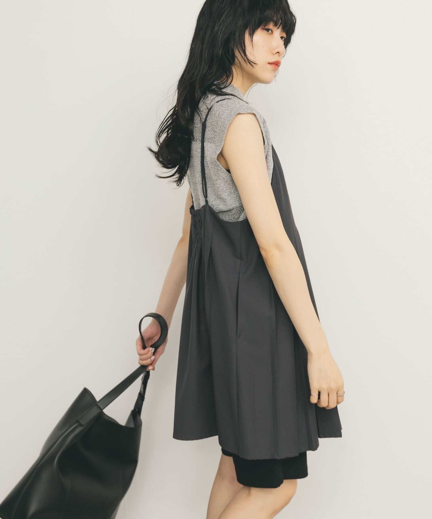  「タックプリーツミニワンピース」|ワンピース|