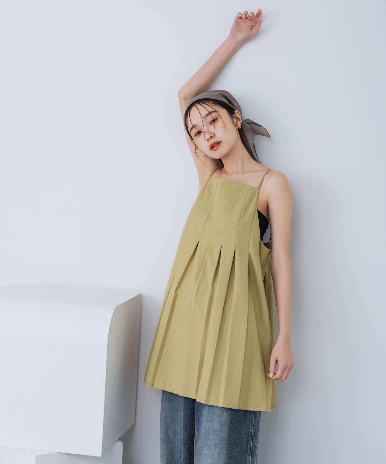  「タックプリーツミニワンピース」|ワンピース|