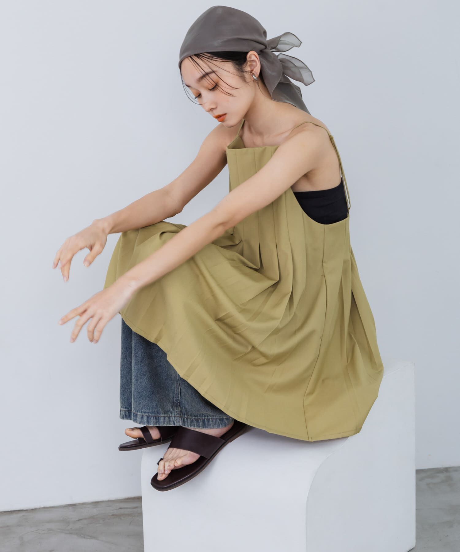  「タックプリーツミニワンピース」|ワンピース|