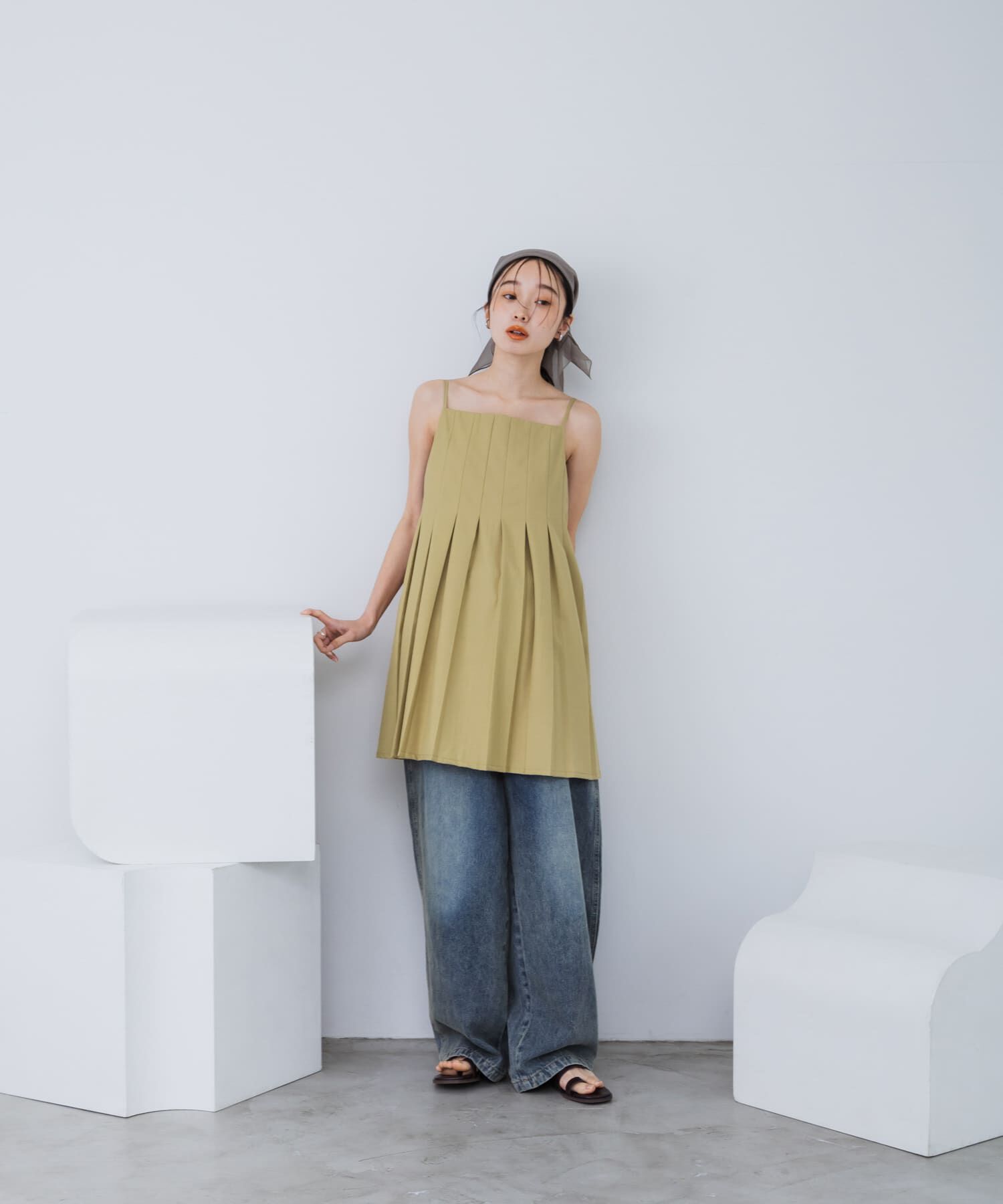  「タックプリーツミニワンピース」|ワンピース|