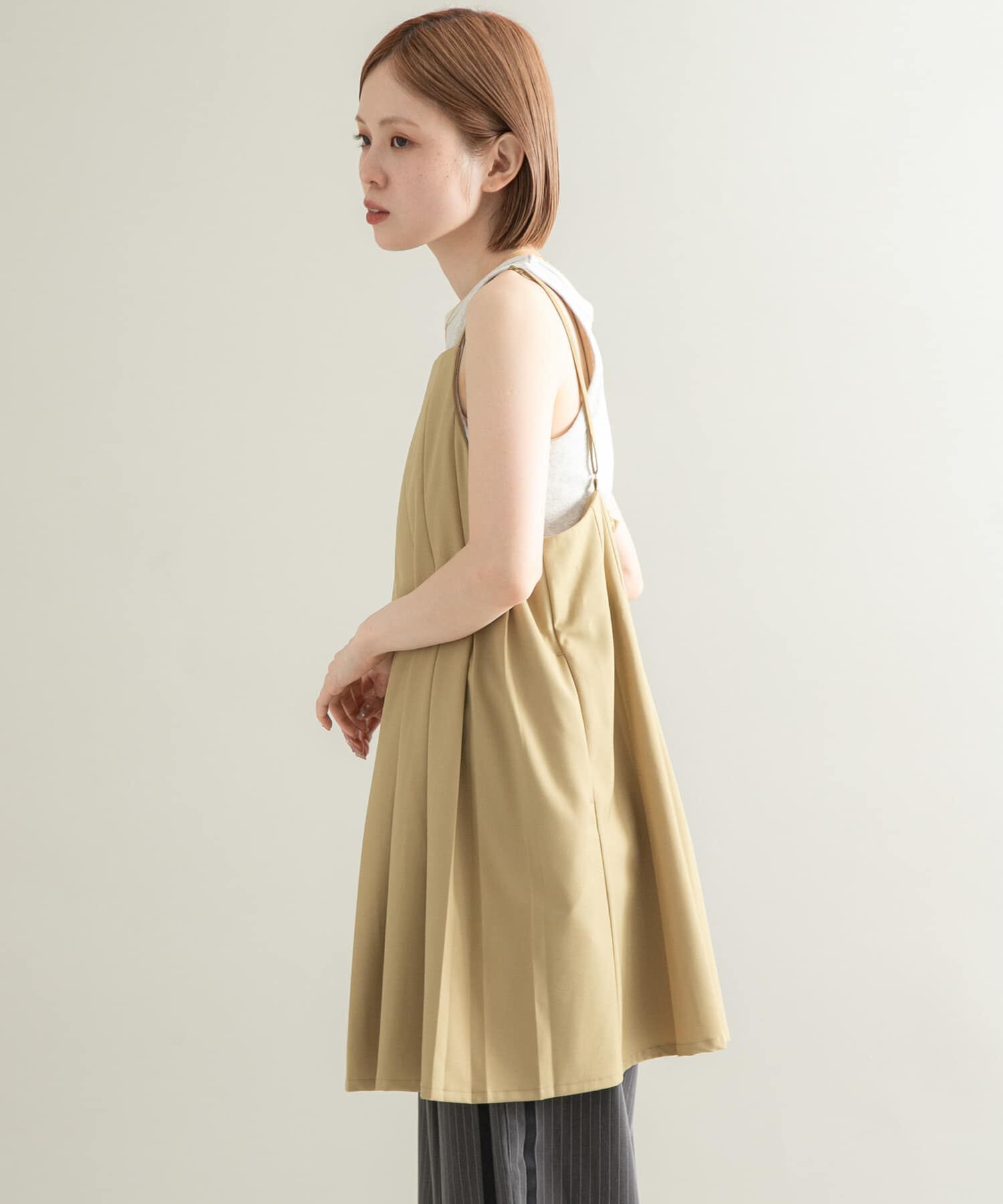  「タックプリーツミニワンピース」|ワンピース|