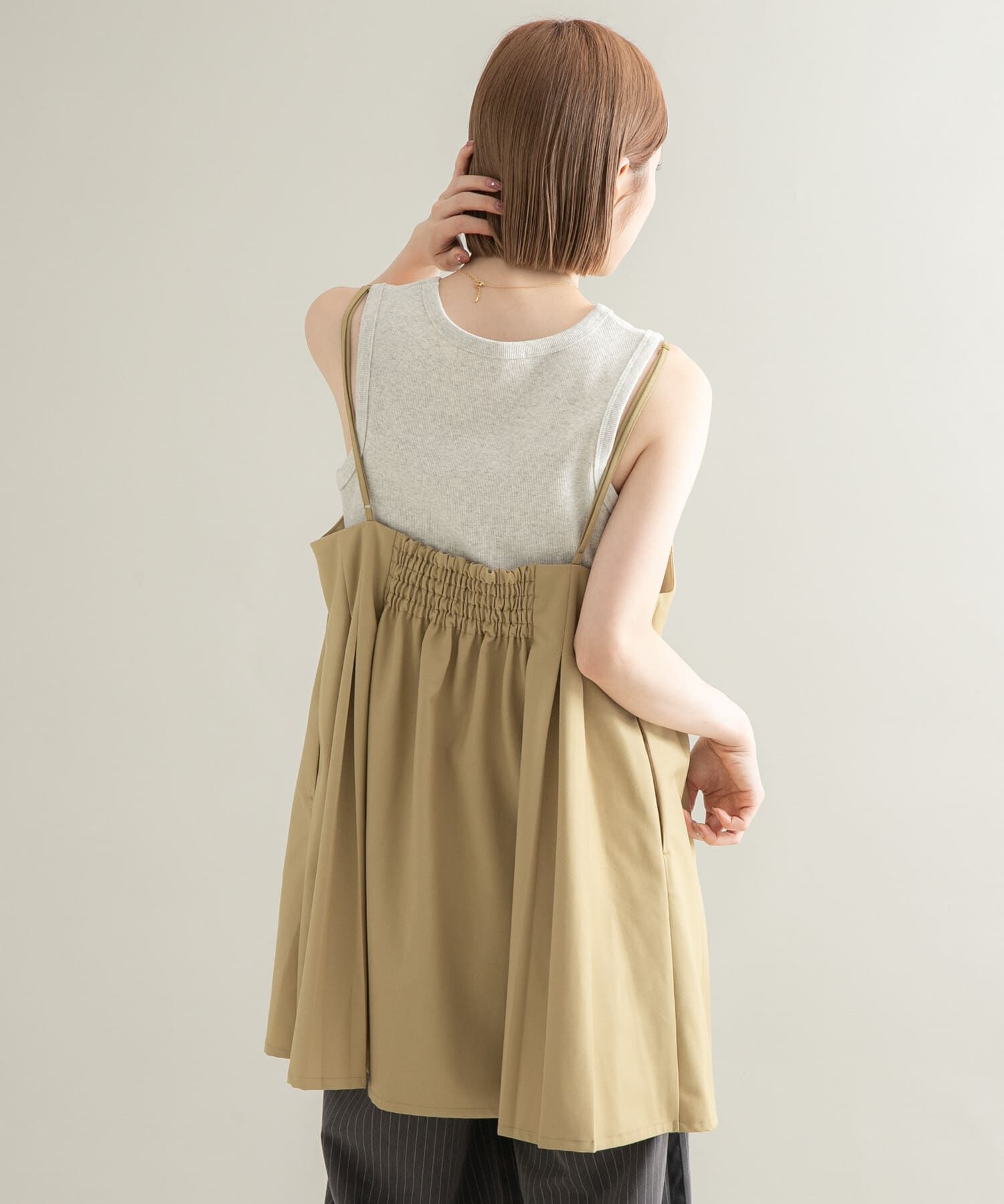  「タックプリーツミニワンピース」|ワンピース|