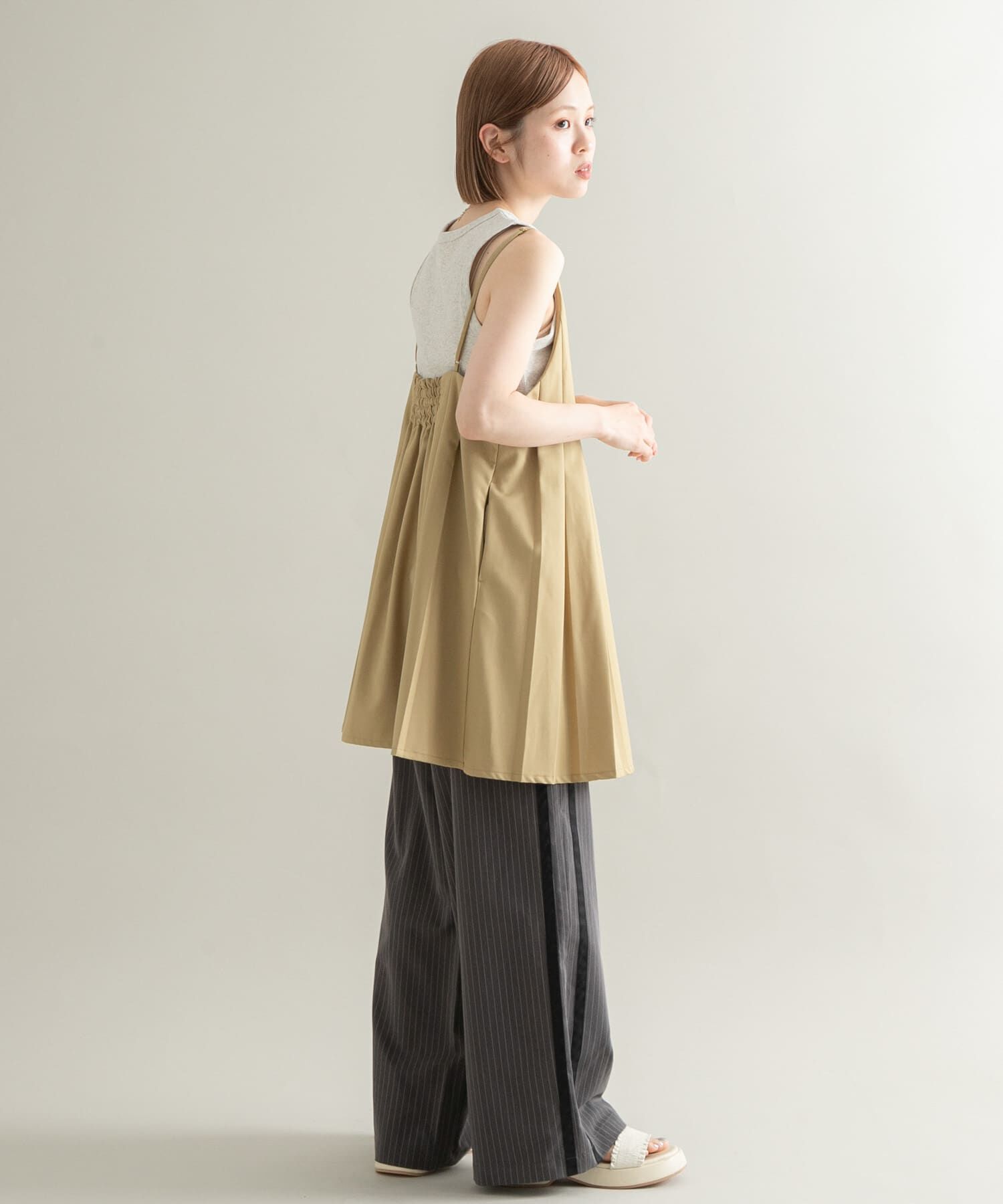  「タックプリーツミニワンピース」|ワンピース|