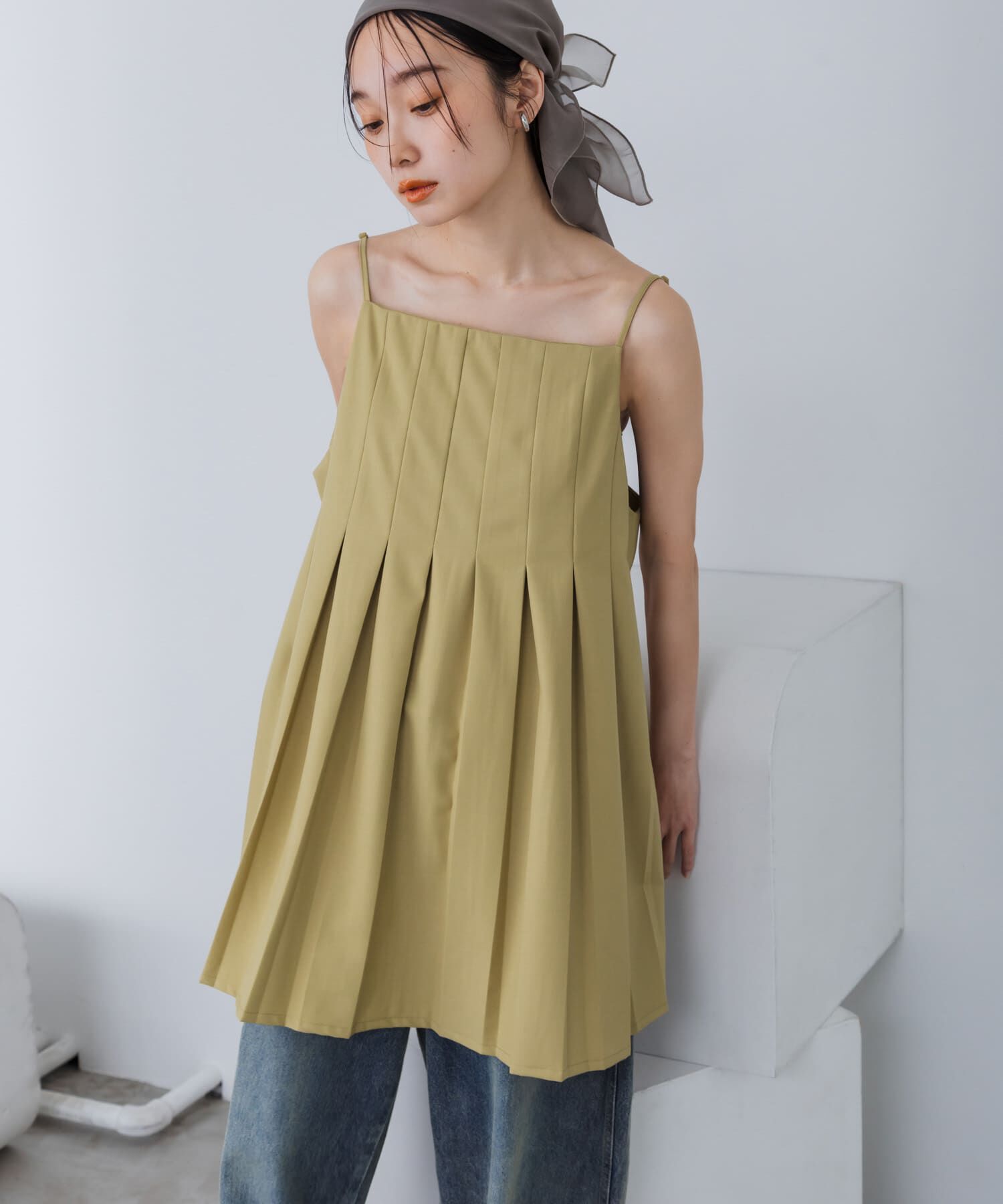  「タックプリーツミニワンピース」|ワンピース|