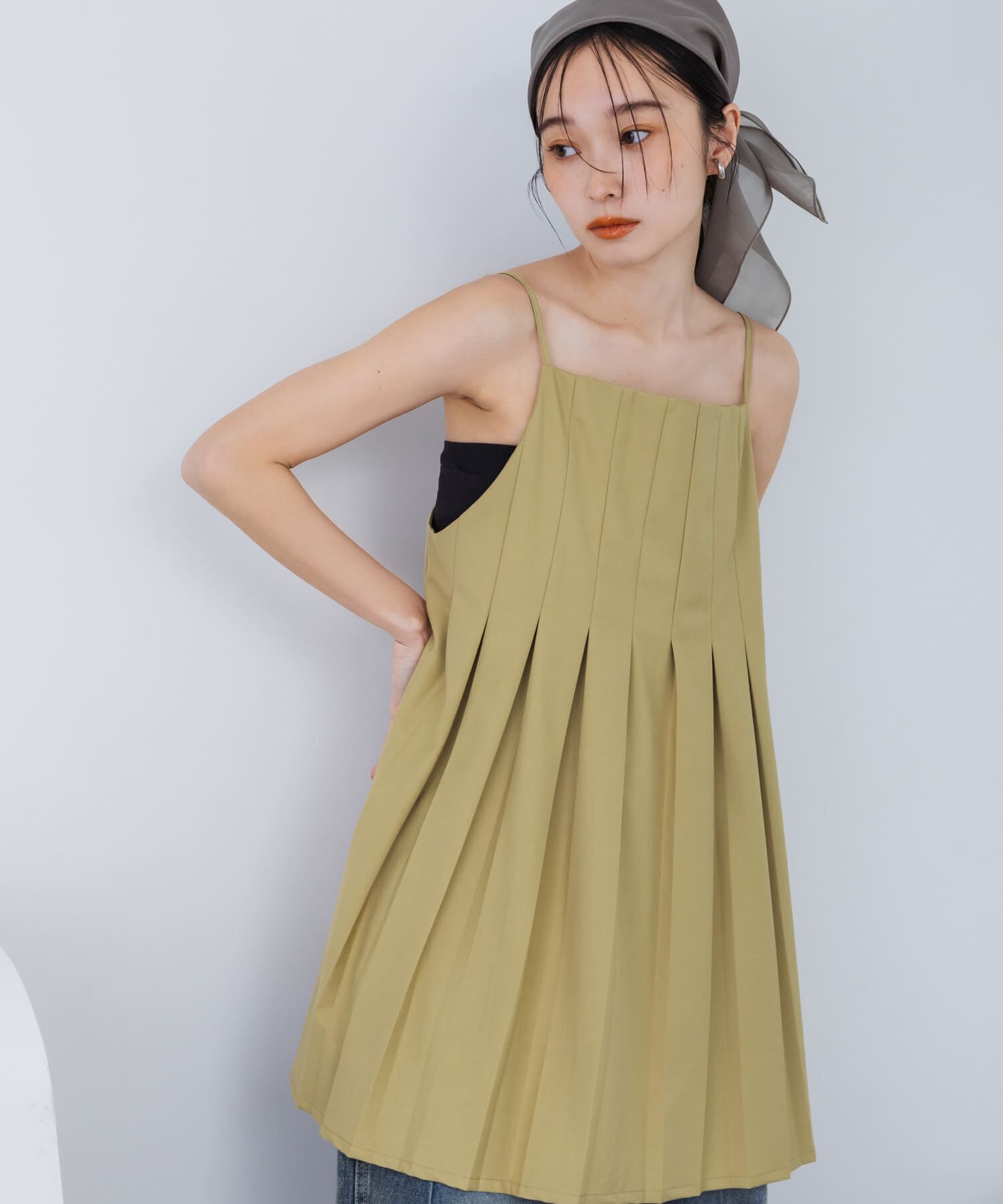  「タックプリーツミニワンピース」|ワンピース|