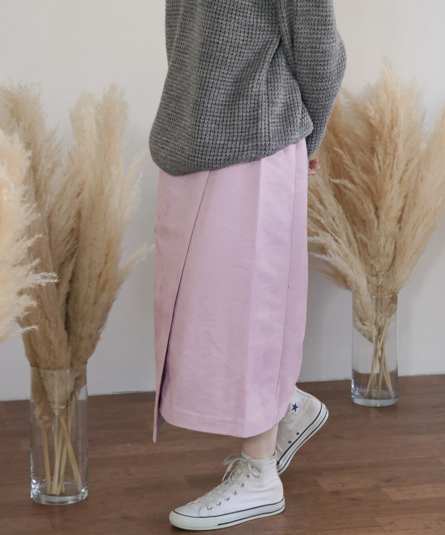  「カラースエードラップスカート&there4;」|スカート|ピンク