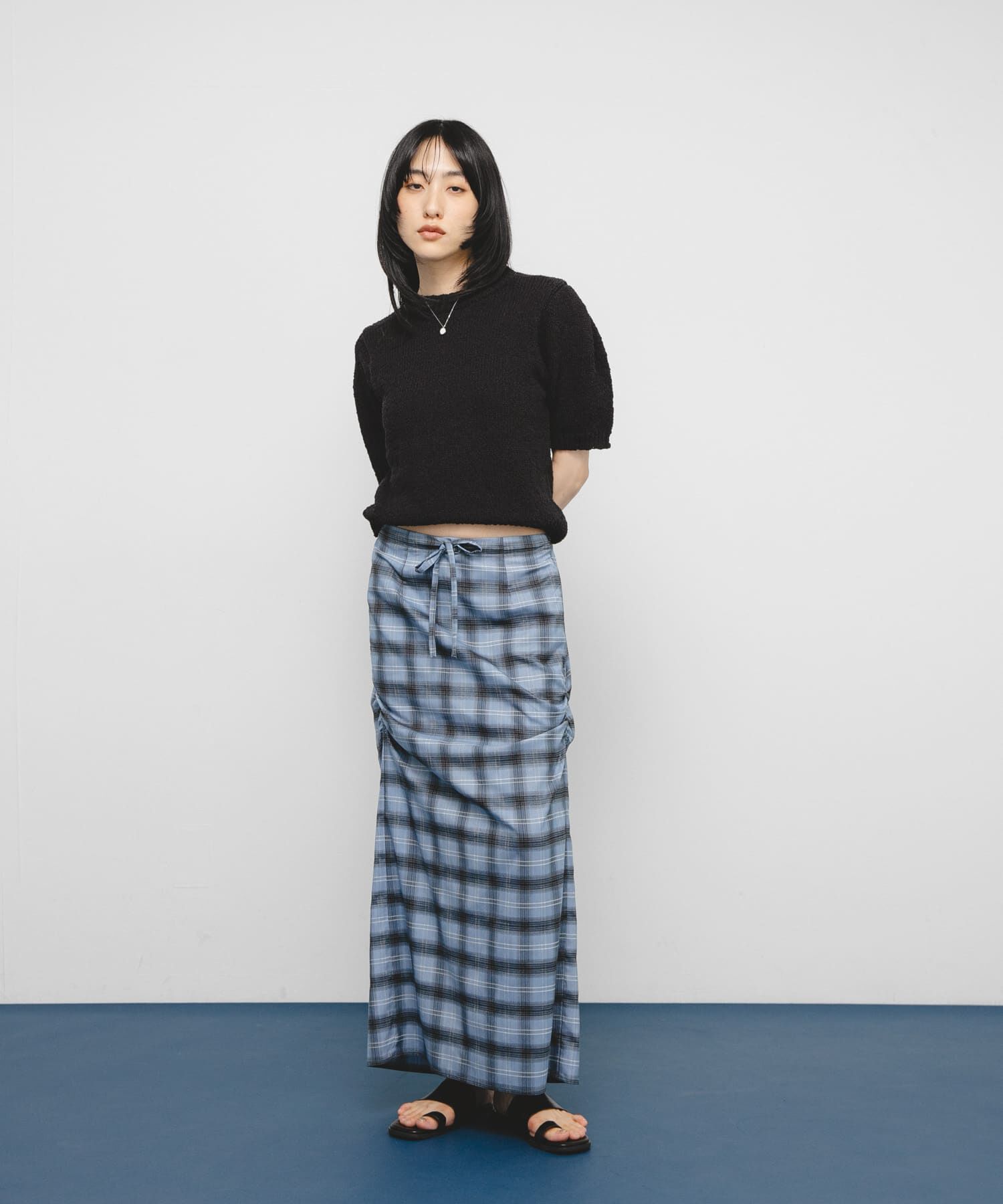  「ハーフスリーブクロップドニット」|ニット・セーター|