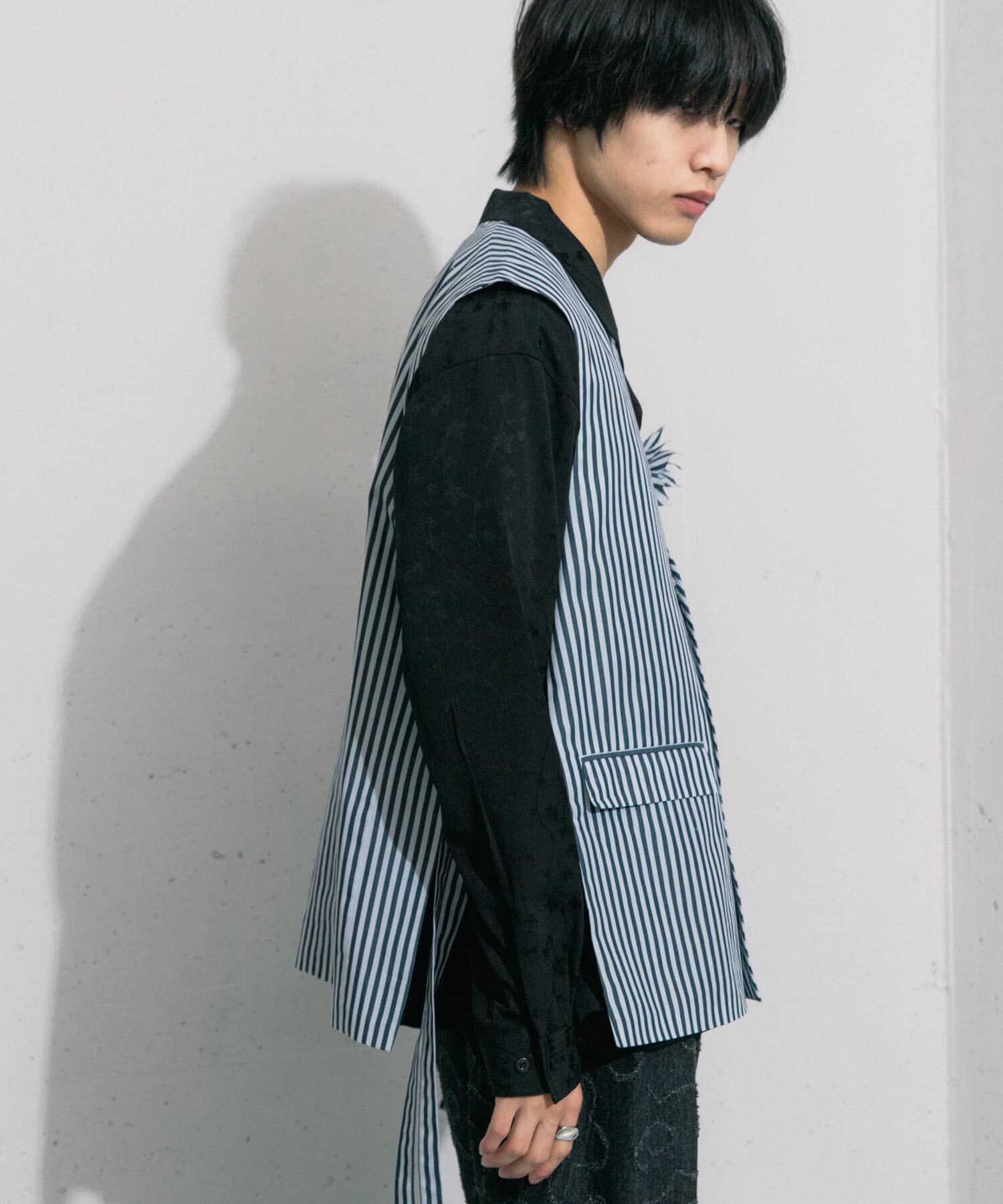 SENSE OF PLACE by URBAN RESEARCH「hxcyyd &times; SOP　ストライプフラワーコサージュシャツベスト(UNISEX)」|ベスト・ジレ|