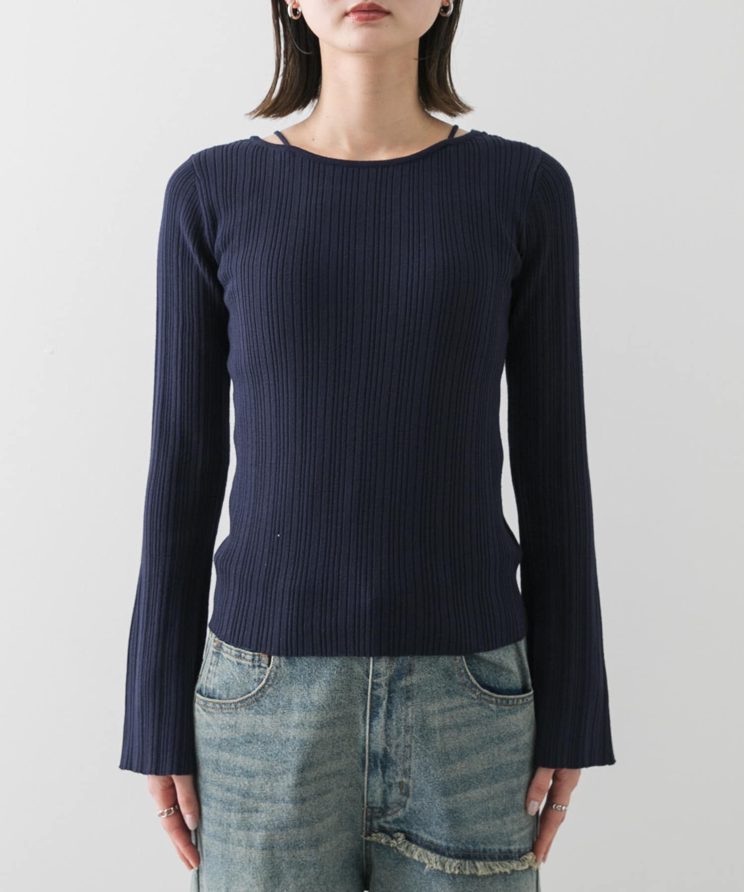 SENSE OF PLACE by URBAN RESEARCH「ストラップラウンドネックセーター」|ニット・セーター|