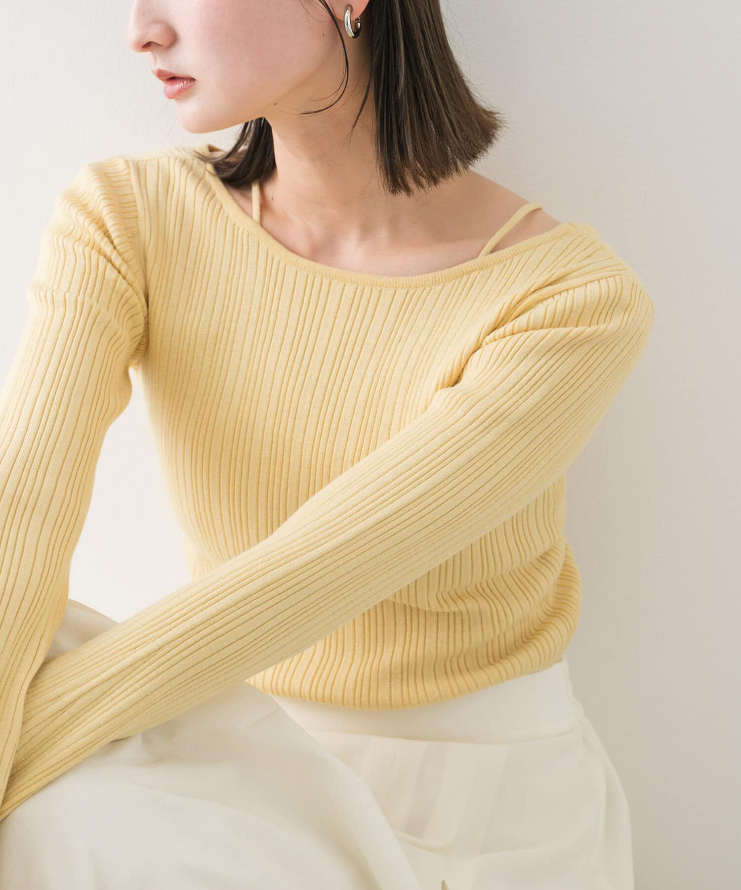 SENSE OF PLACE by URBAN RESEARCH「ストラップラウンドネックセーター」|ニット・セーター|イエロー