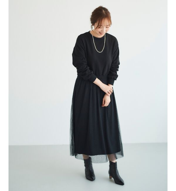 le.coeur blanc「チュールドッキングワンピース」|ワンピース|