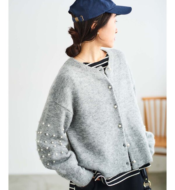 le.coeur blanc「《手洗い可能》GLACEスパンコールロゴボーダー」|Tシャツ・カットソー|