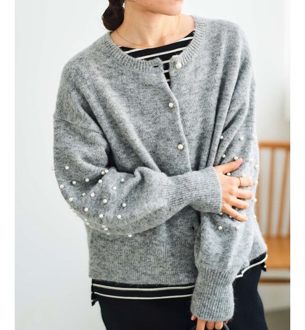 le.coeur blanc「《手洗い可能》GLACEスパンコールロゴボーダー」|Tシャツ・カットソー|