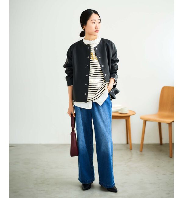 le.coeur blanc「《手洗い可能》GLACEスパンコールロゴボーダー」|Tシャツ・カットソー|