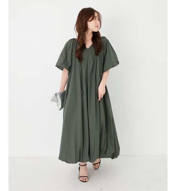  「《手洗い可能》Fanakaボリュームスリーブワンピース」|ワンピース|