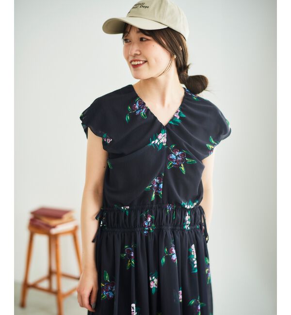  「《WEB/一部店舗限定アイテム》KAZUMIDOIボタニカルギャザーワンピース」|ワンピース|