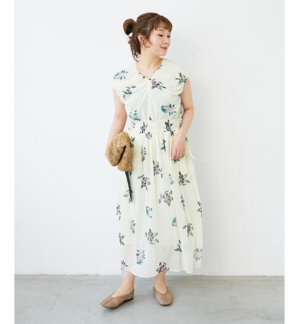  「《WEB/一部店舗限定アイテム》KAZUMIDOIボタニカルギャザーワンピース」|ワンピース|