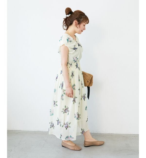  「《WEB/一部店舗限定アイテム》KAZUMIDOIボタニカルギャザーワンピース」|ワンピース|