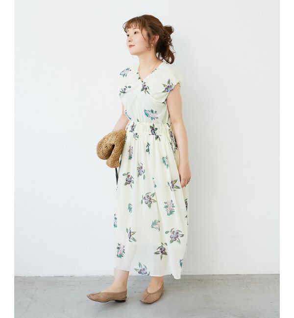  「《WEB/一部店舗限定アイテム》KAZUMIDOIボタニカルギャザーワンピース」|ワンピース|